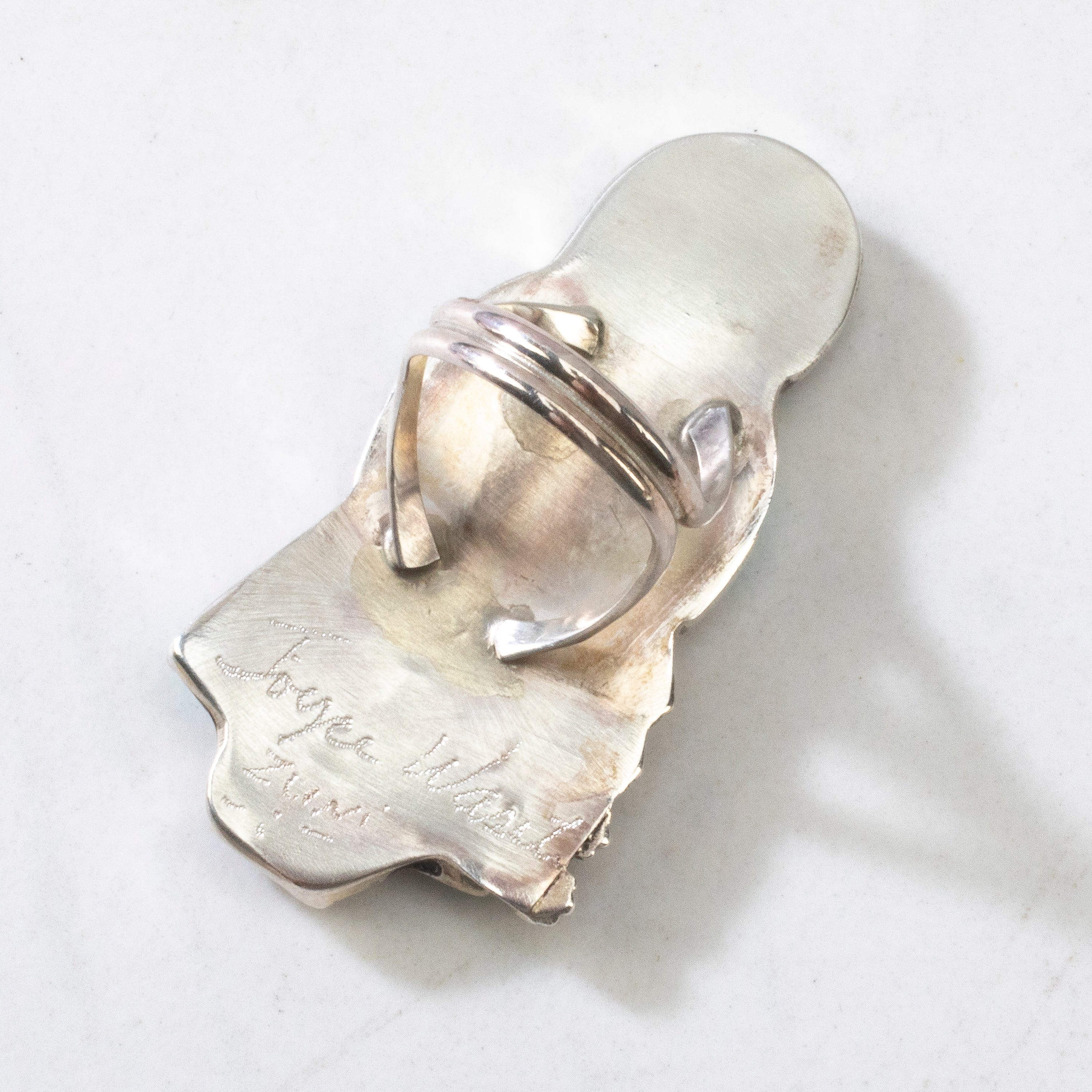 Kalifano Native American Jewelry Joyce Waseta Multi Gem Zuni Maiden USA Native American Made 925 Sterling Silver Ring