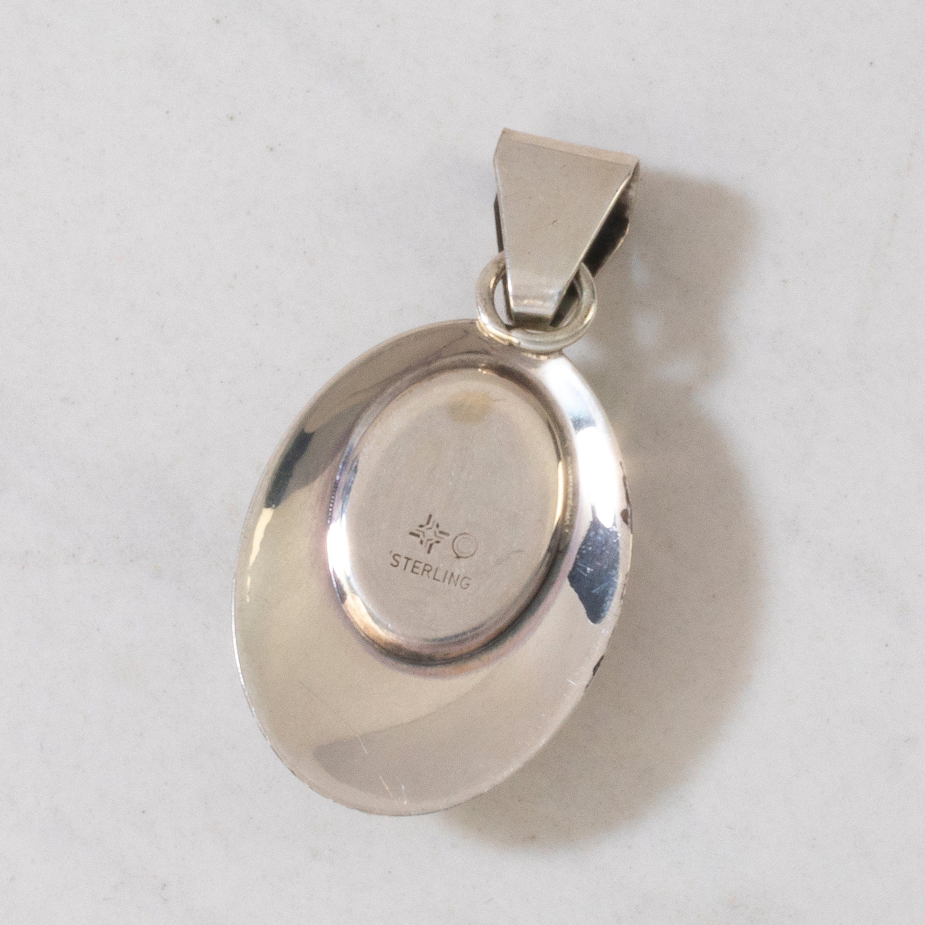 Kalifano Native American Jewelry Kingman Turquoise USA Native American Made 925 Sterling Silver Pendant NAN400.025