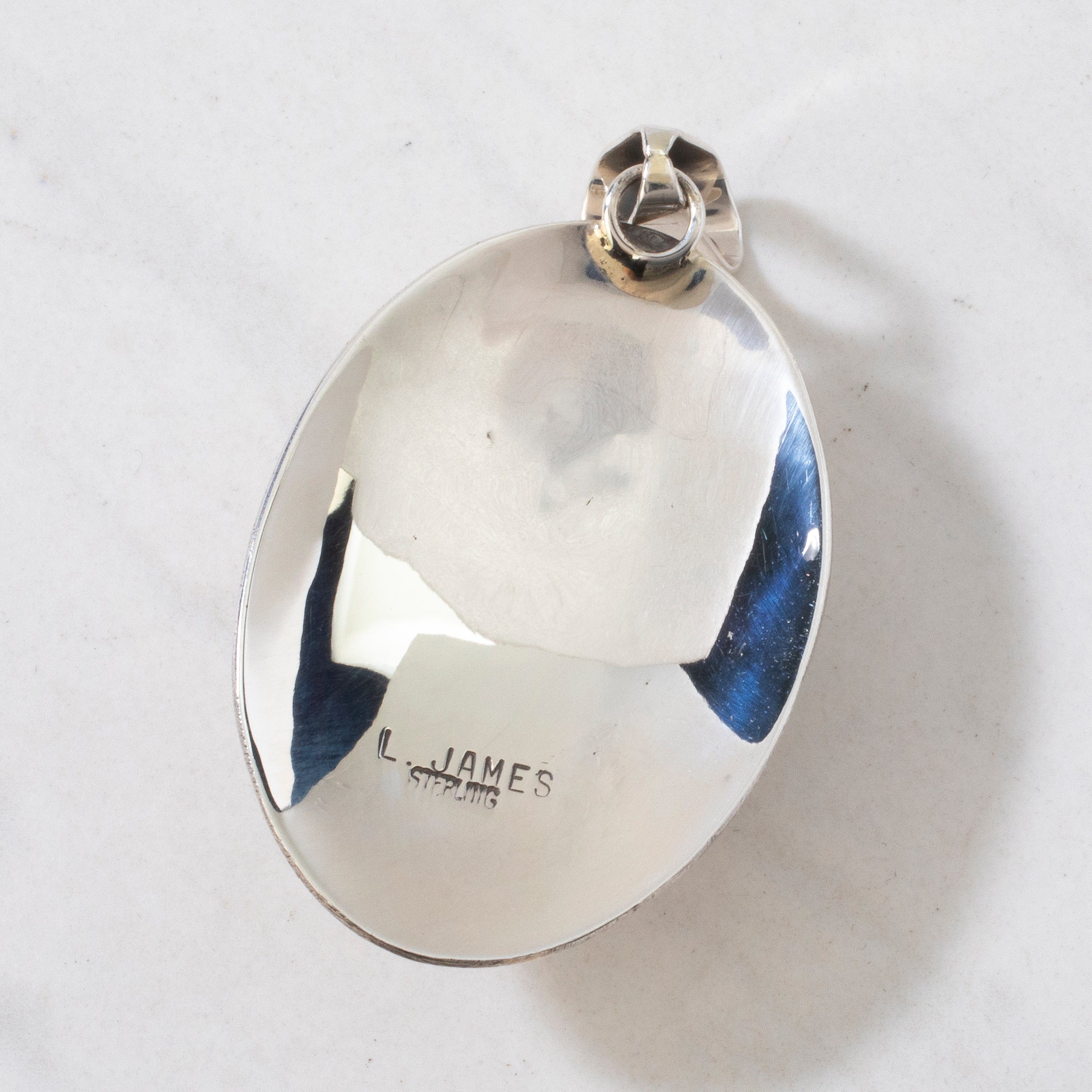 Kalifano Native American Jewelry Leonard James Denim Lapis Navajo USA Native American Made 925 Sterling Silver Pendant NAN650.004
