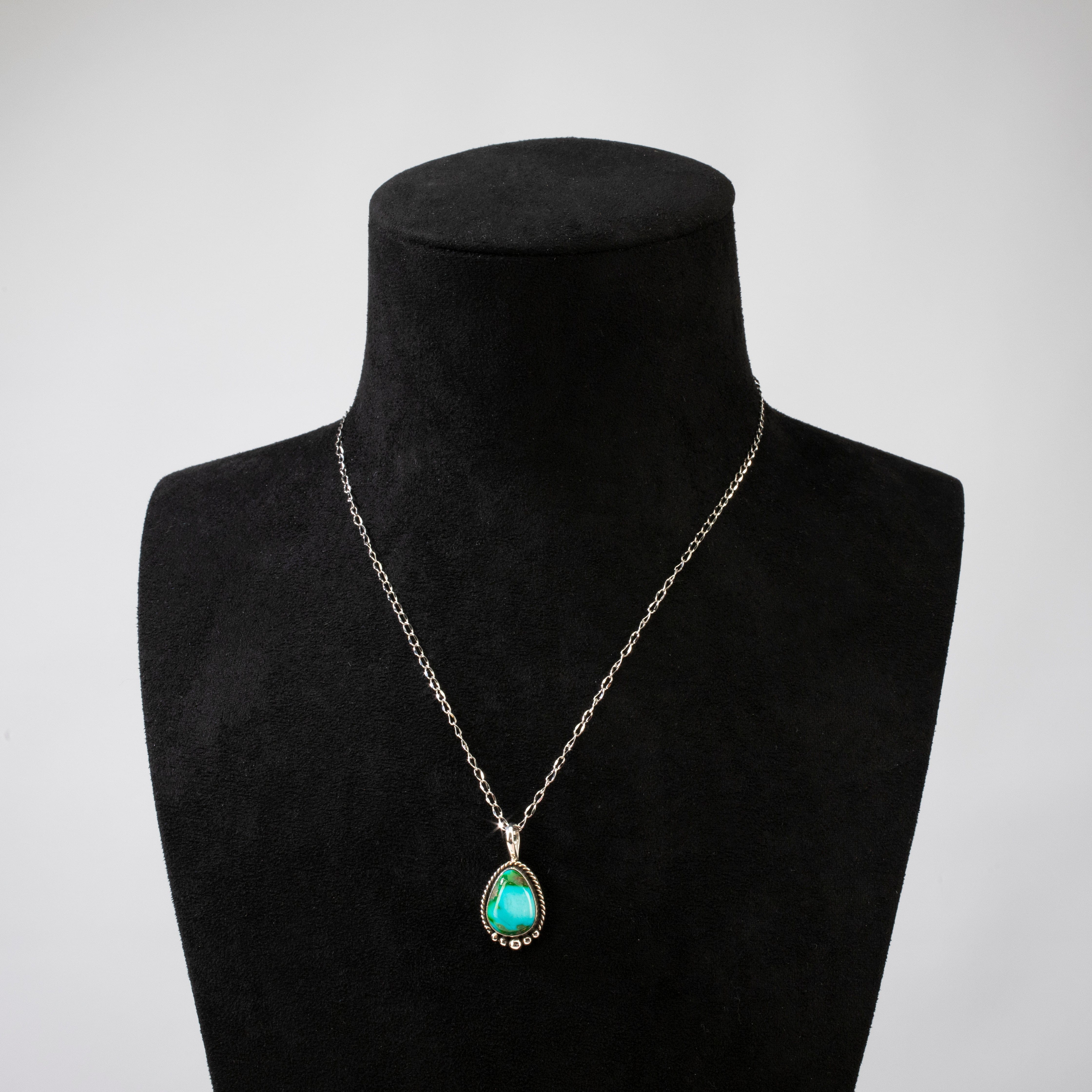 Kalifano Native American Jewelry Loretta Delgarito Sonoran Gold Turquoise Navajo USA Native American Made 925 Sterling Silver Pendant NAN900.026