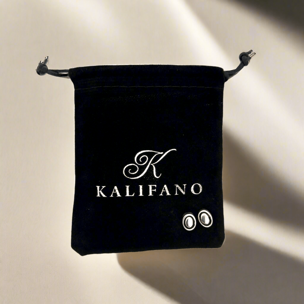 Kalifano Native American Jewelry Oval USA Native American Made 925 Sterling Silver Earrings with Stud Backing NAE200.024