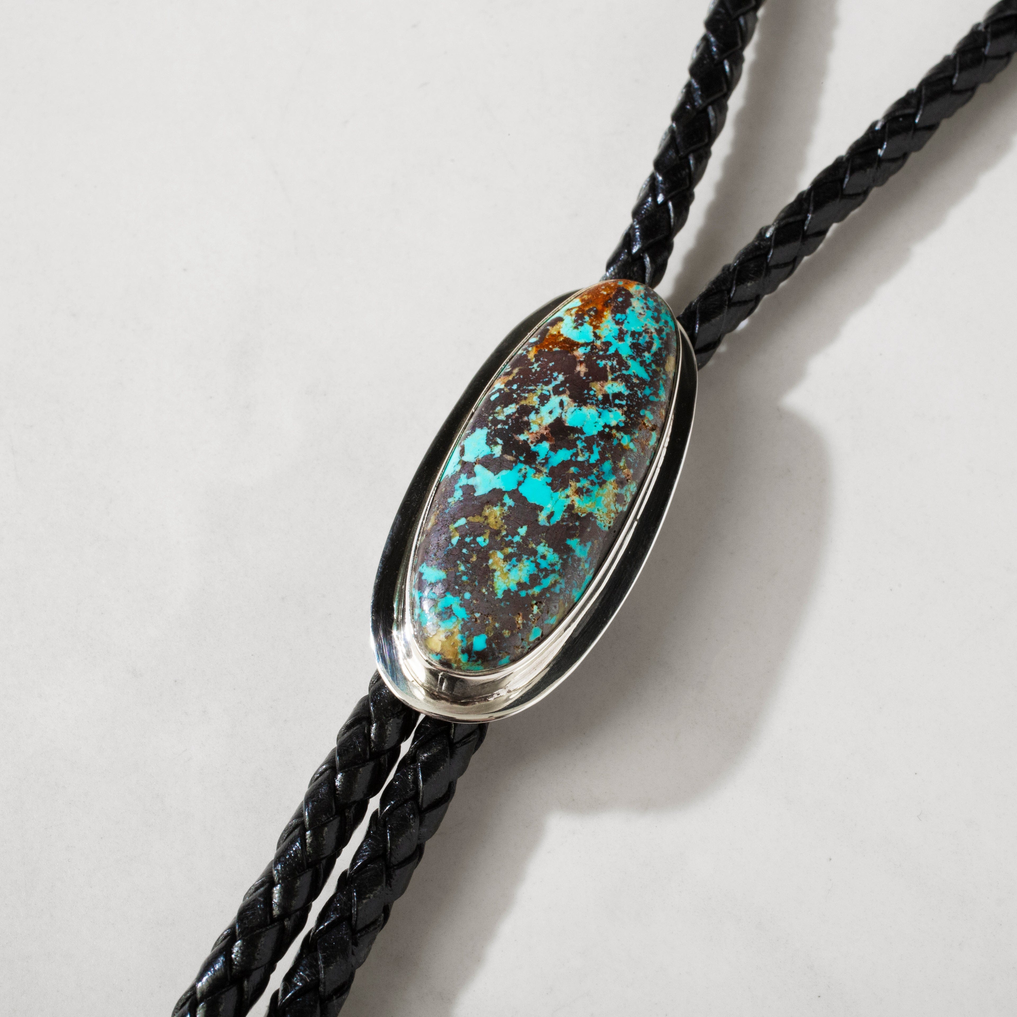 Kalifano Native American Jewelry Red Skin Turquoise 925 Sterling Silver USA Native American Made Bolo Tie NABT3550.001