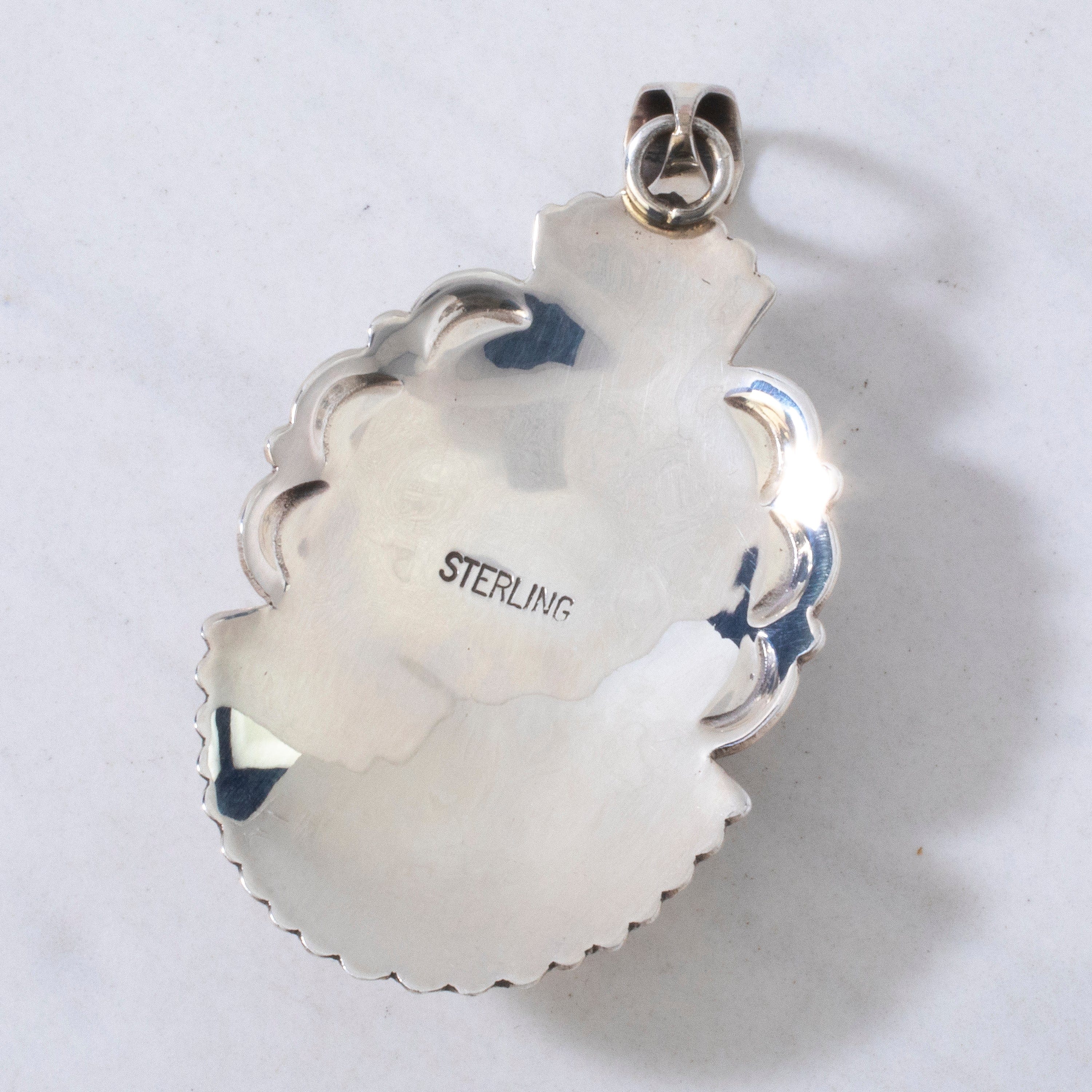 Kalifano Native American Jewelry Snowflake Obsidian Navajo USA Native American Made 925 Sterling Silver Pendant NAN700.017