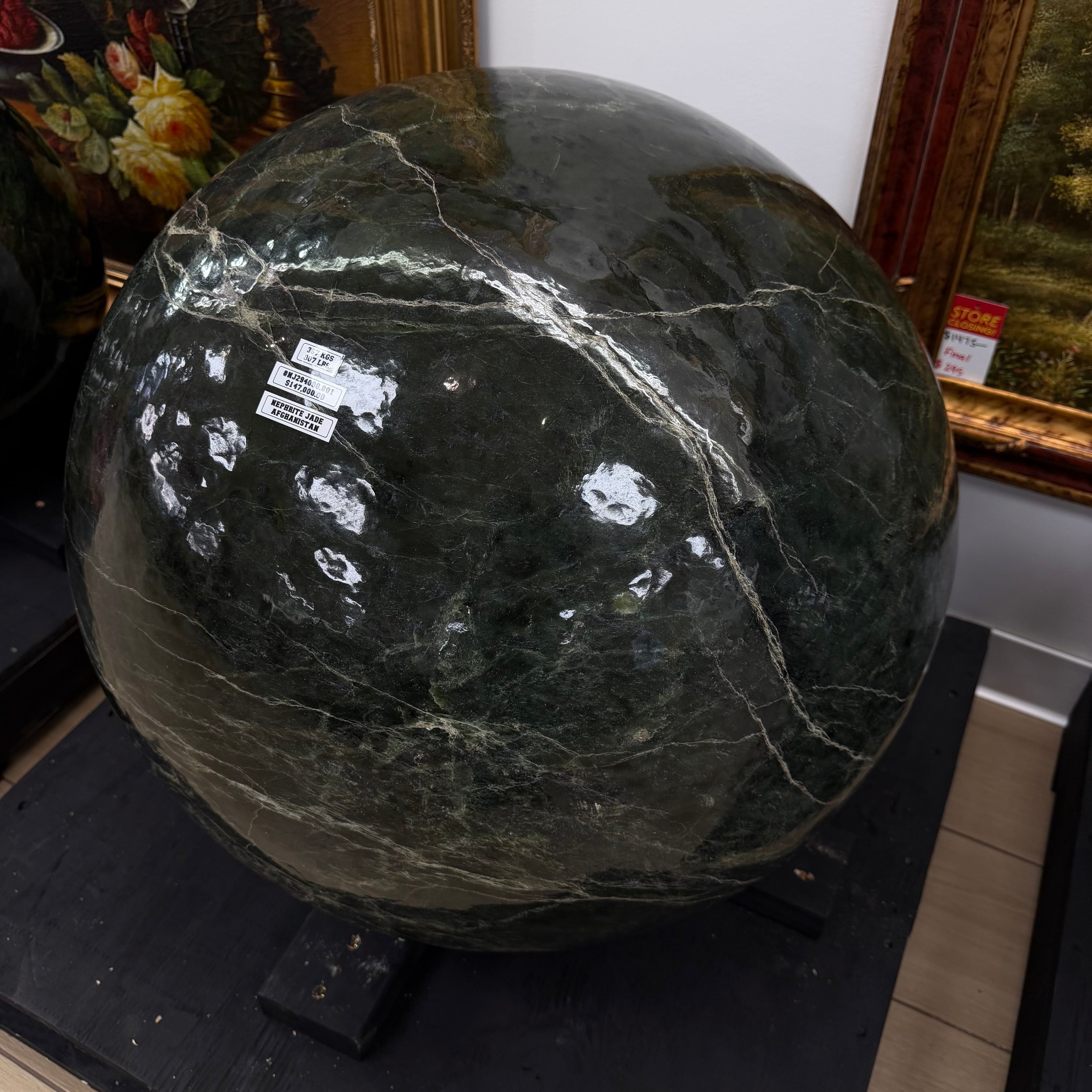 Kalifano Nephrite Jade Nephrite Jade Sphere from Afghanistan - 77" / 807 lbs NJ294000.001