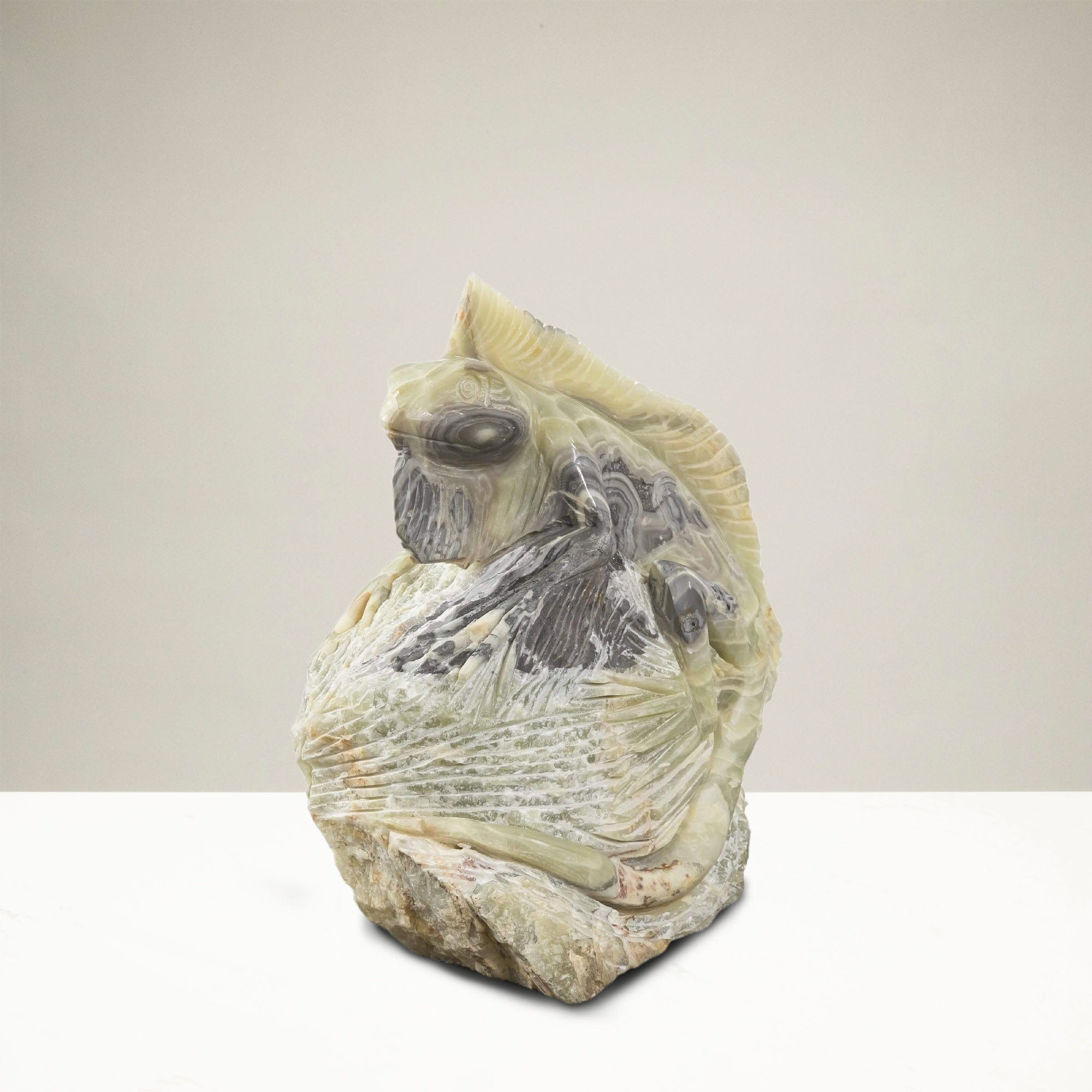 Kalifano Onyx Iguana Onyx Carving from Mexico - 20‚Äù H x 15‚Äù L x 9‚Äù W CARV8000.006