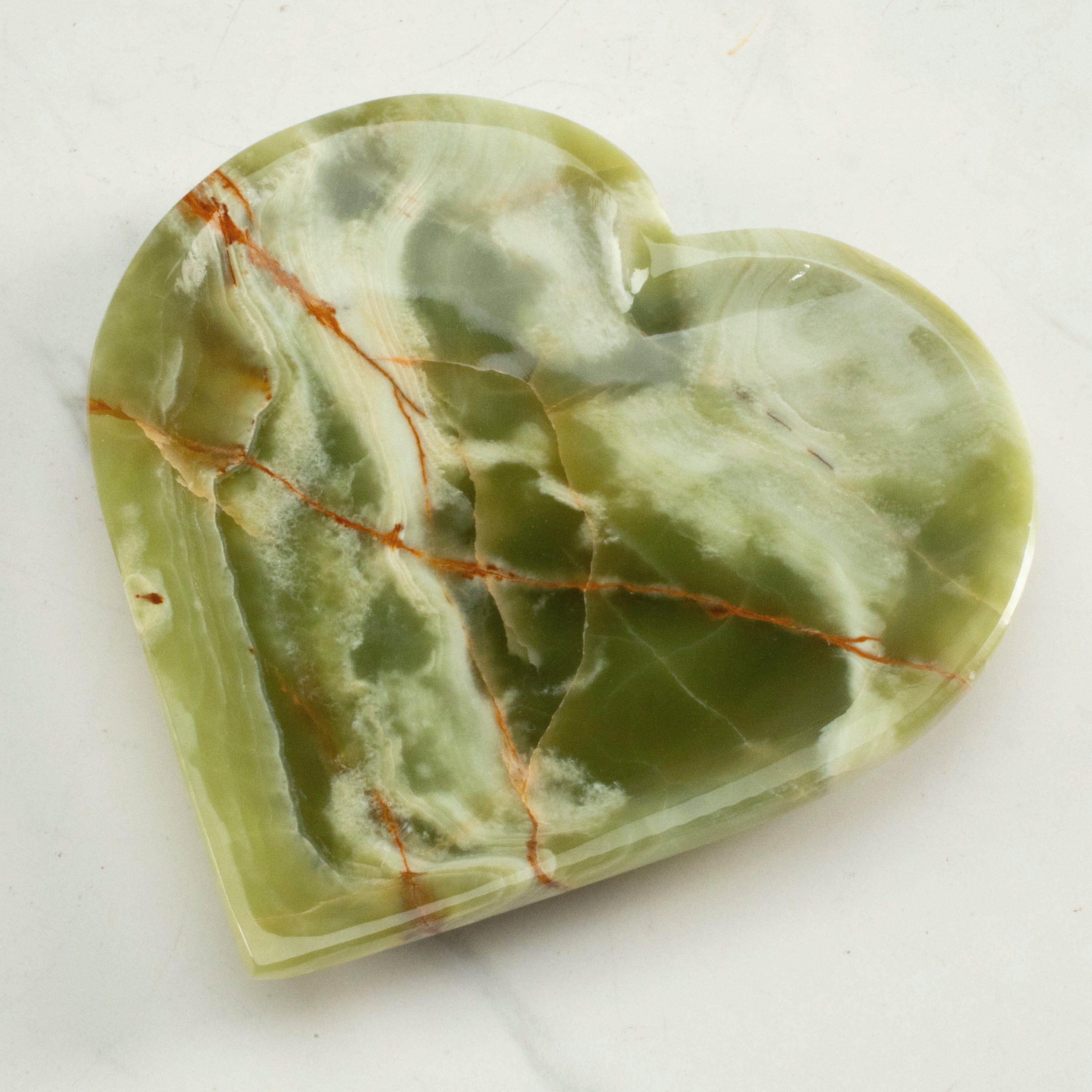KALIFANO Pakistan Onyx 6” Green Onyx Heart PON-HBL6