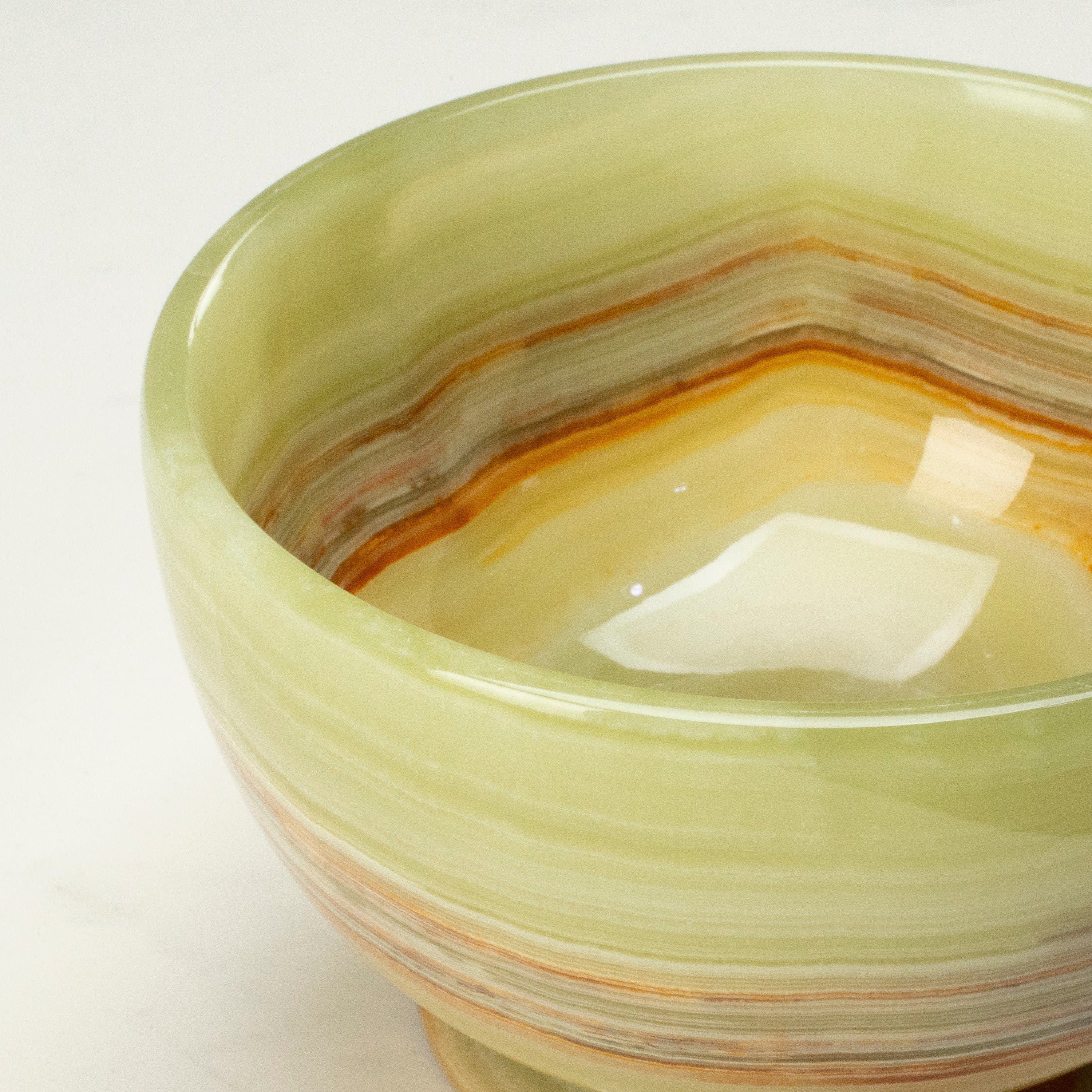KALIFANO Pakistan Onyx 6” Pakistan Green Onyx Bowl with Stand PON-BL6