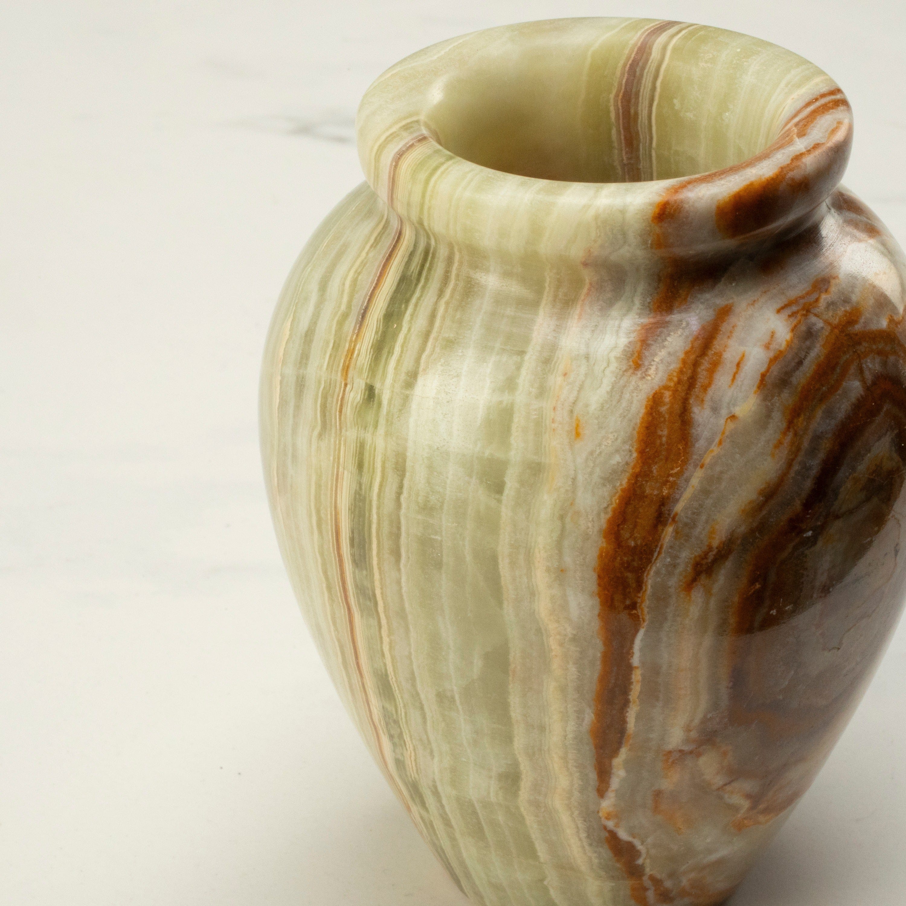 KALIFANO Pakistan Onyx Pakistan Green Onyx Egg Flower Vase PON-EGG2