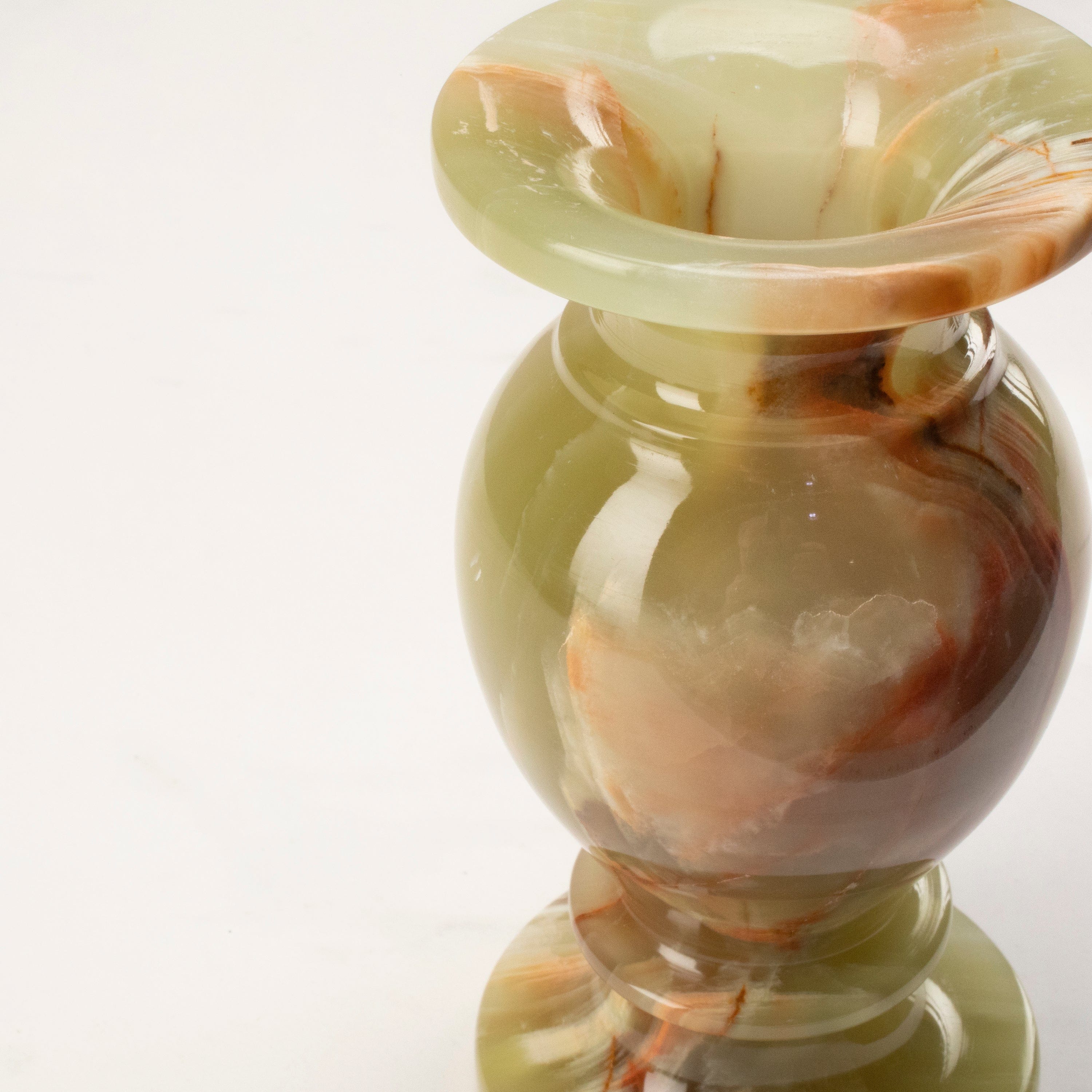 KALIFANO Pakistan Onyx Pakistan Green Onyx Flower Vase PON-FV6