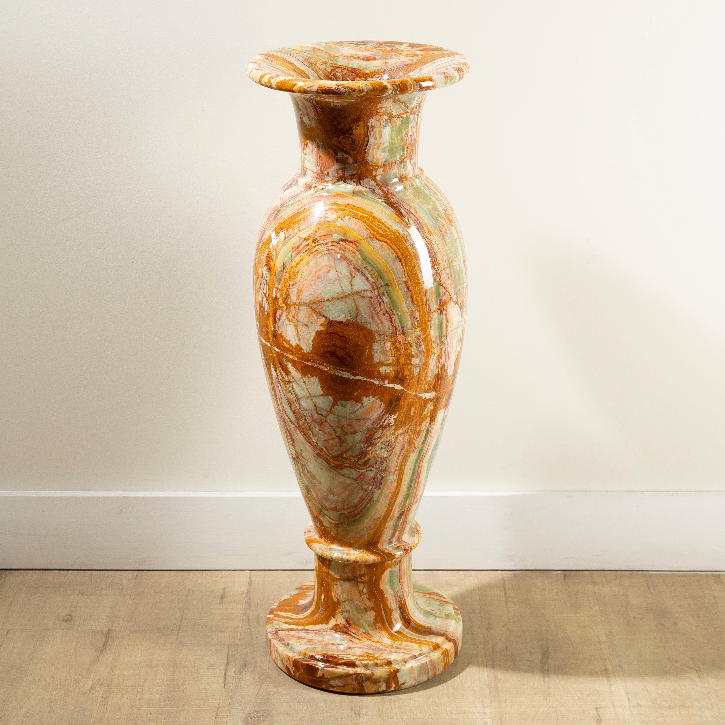 KALIFANO Pakistan Onyx Pakistan Green Onyx Vase - 36" / 160 lbs PON-V36
