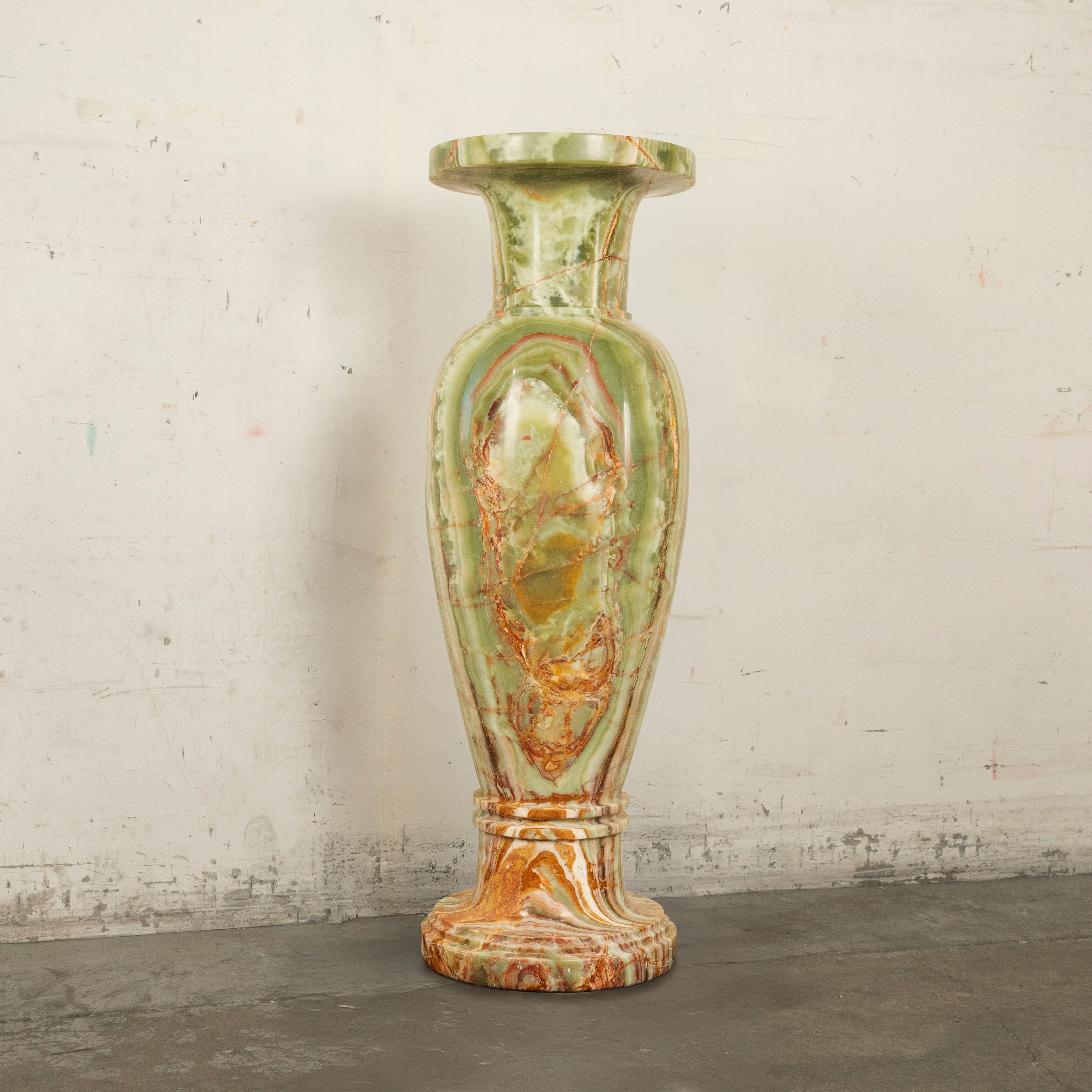 KALIFANO Pakistan Onyx Pakistan Green Onyx Vase - 60" PON-V60