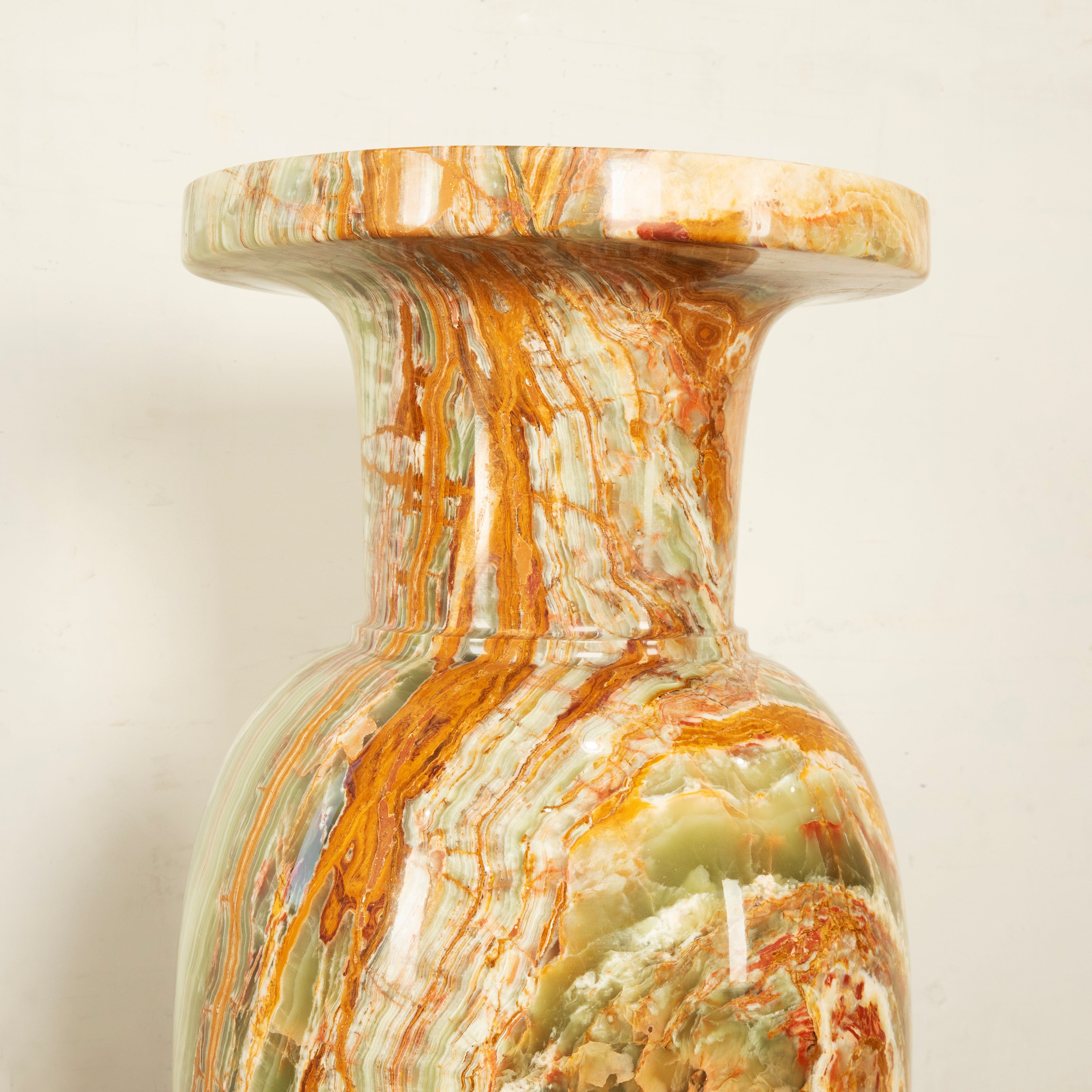 KALIFANO Pakistan Onyx Pakistan Green Onyx Vase - 60" PON-V60