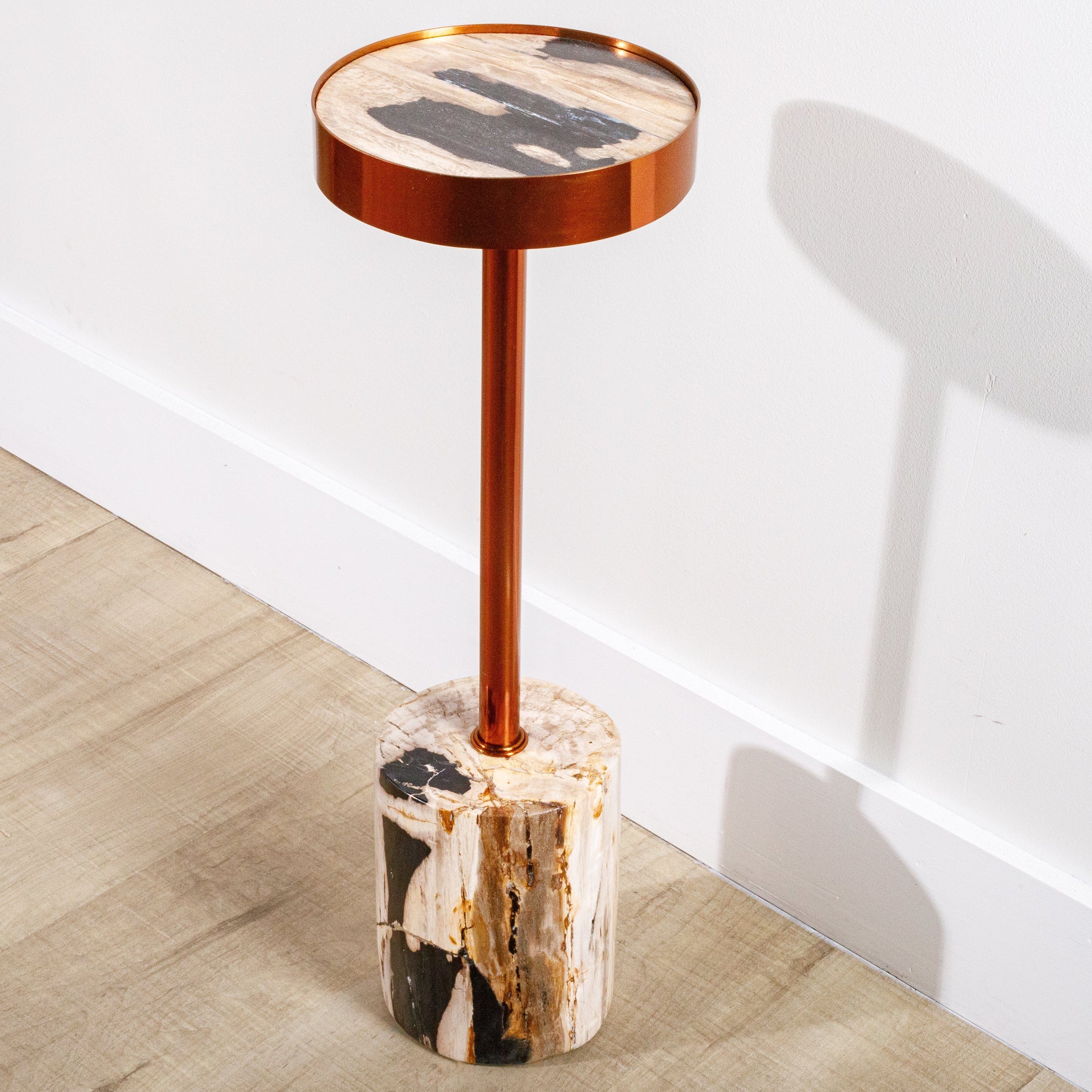 KALIFANO | Indonesian Petrified Wood Drink Table - Natural Home Decor