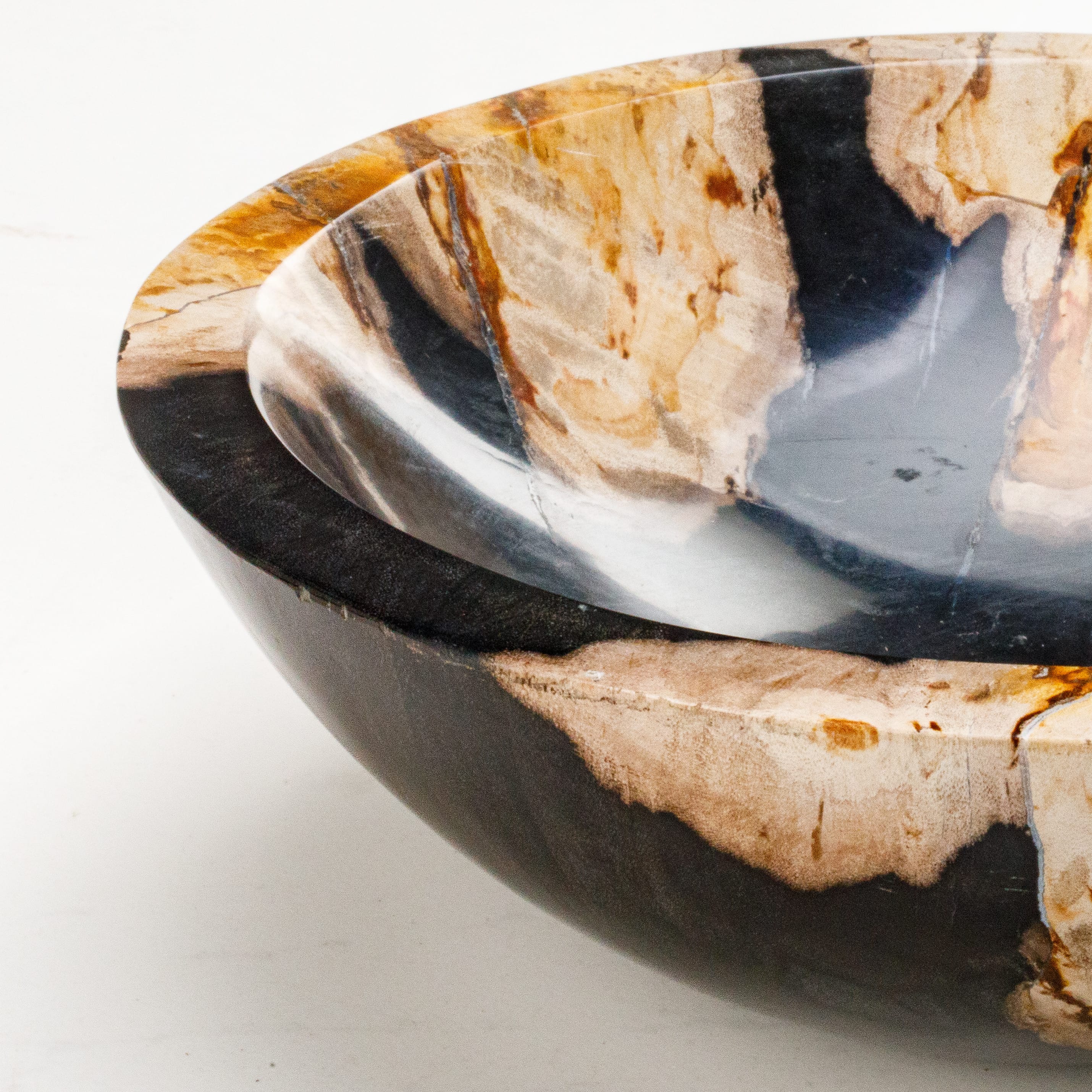 Kalifano Petrified Wood 9" Small Petrified Wood Bowl PWBO500-MIX