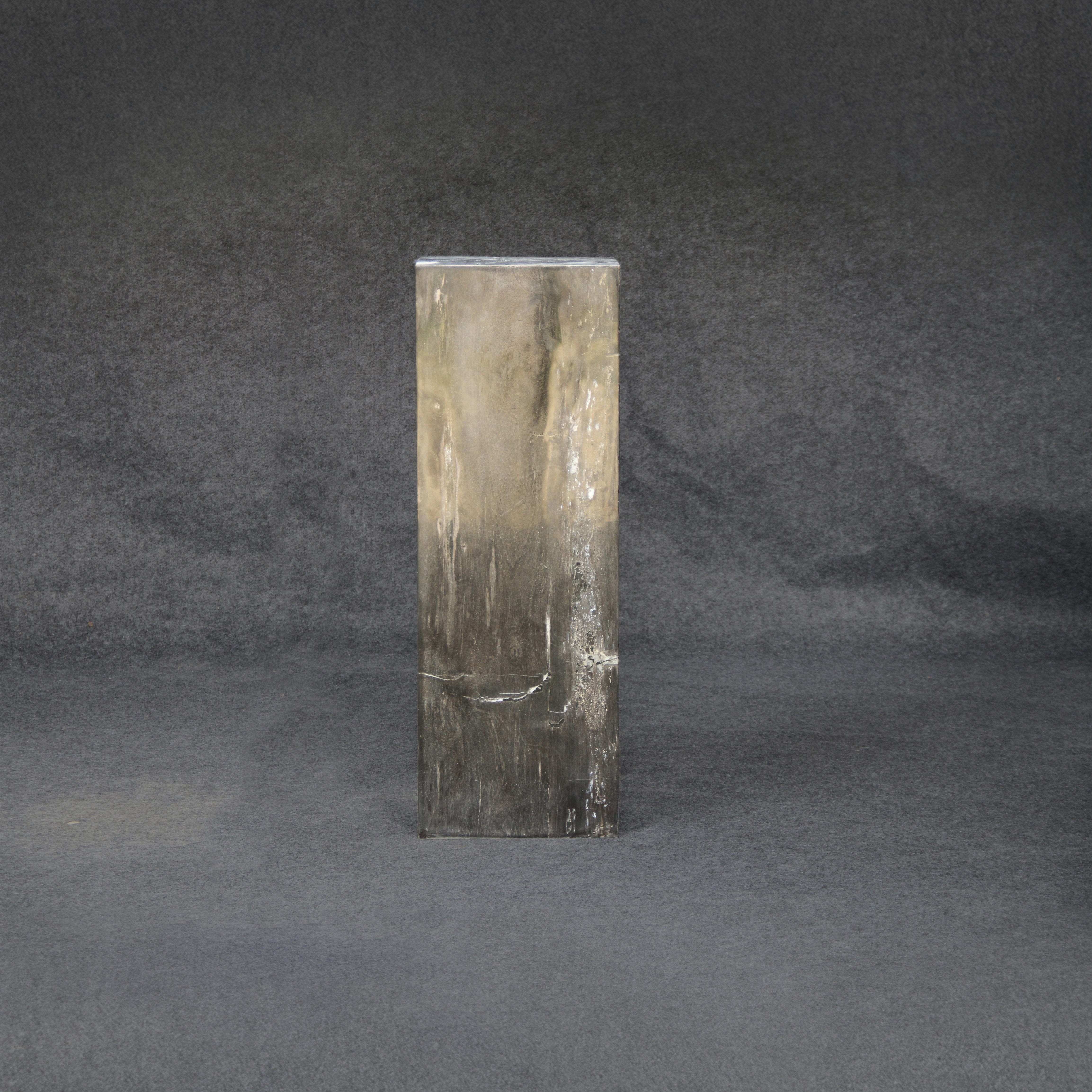 Kalifano Petrified Wood Black Petrified Wood Hollow Square Pedestal 39" / 168 lbs PWP8000.032