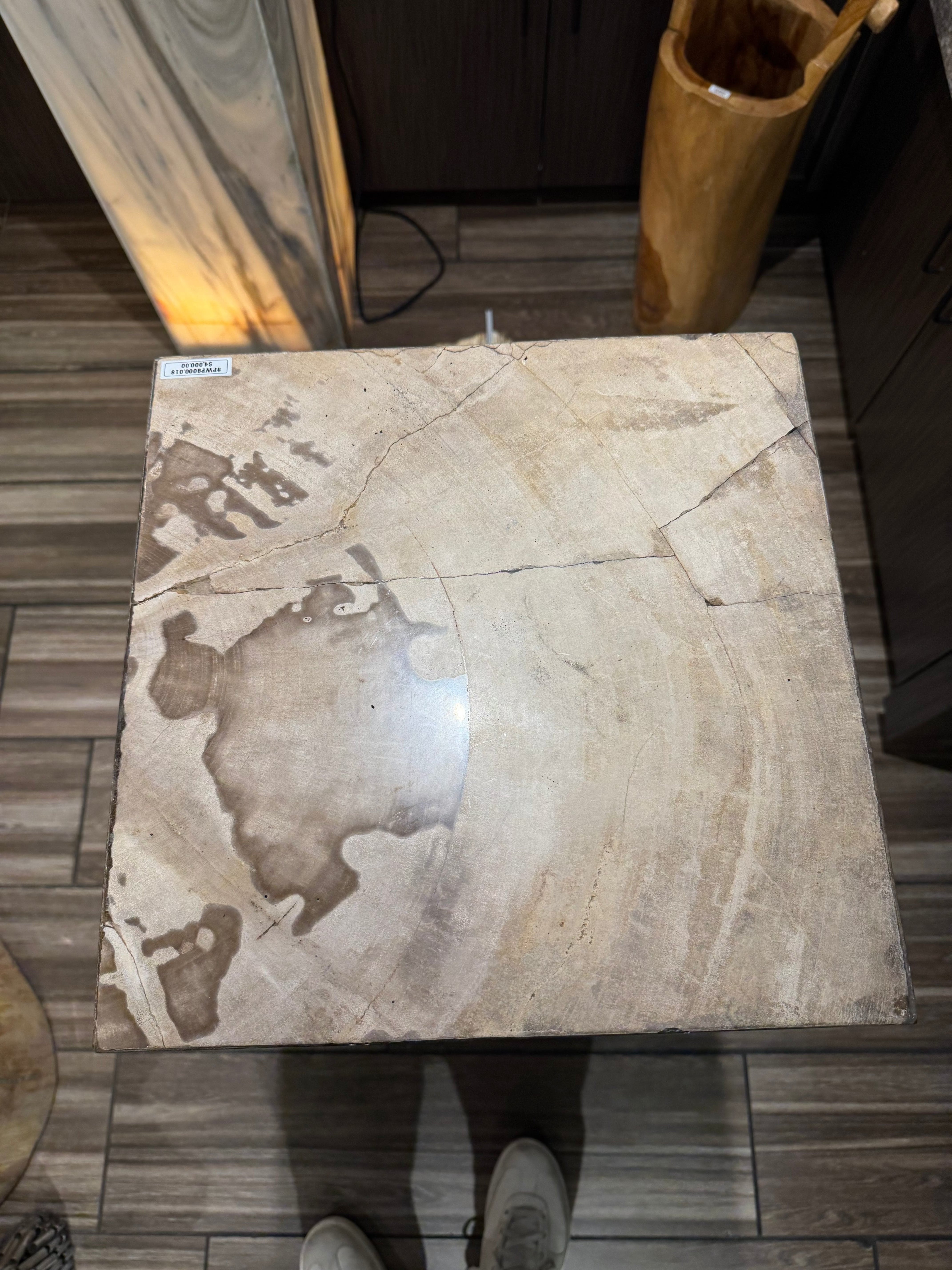 Kalifano Petrified Wood Brown Petrified Wood Hollow Square Pedestal 39" / 163 lbs PWP8000.018