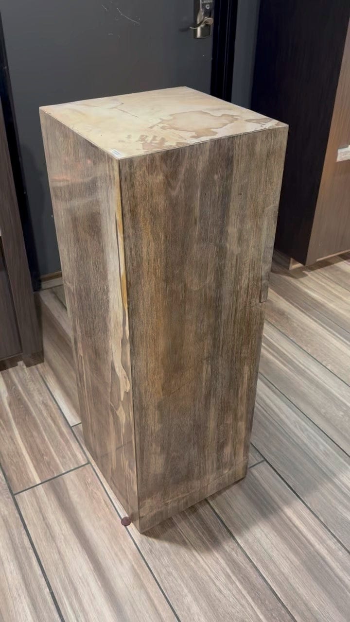Kalifano Petrified Wood Brown Petrified Wood Hollow Square Pedestal 39" / 163 lbs PWP8000.018