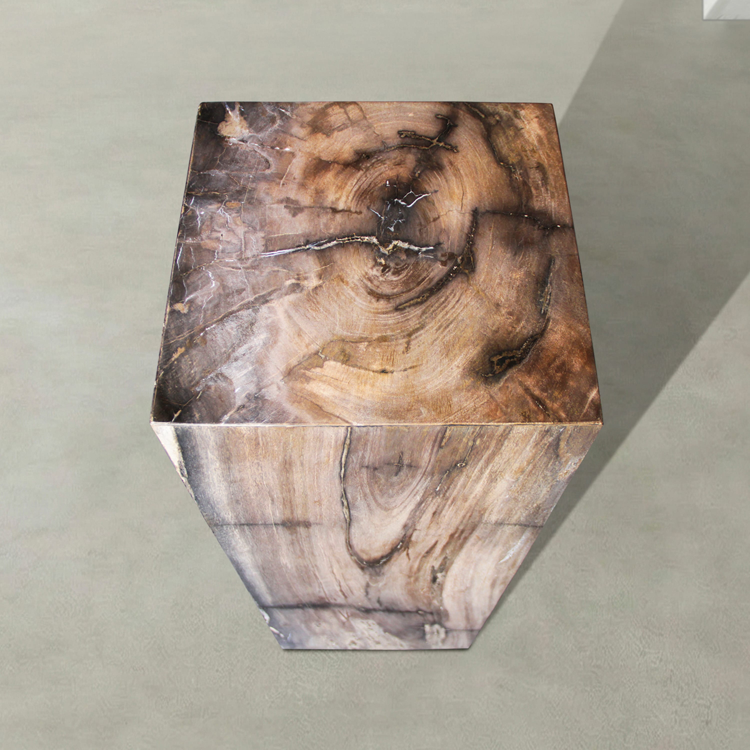 Kalifano Petrified Wood Natural Petrified Wood Hollow Square Pedestal from Indonesia - 39" / 166 lbs PWP8000.060