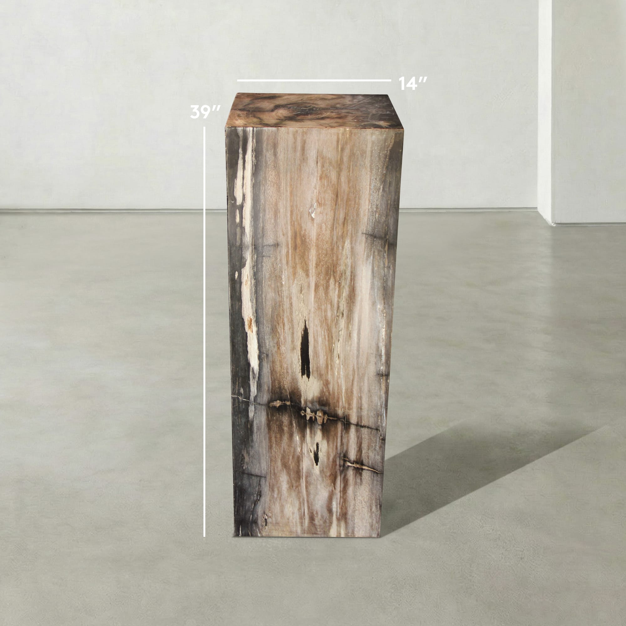 Kalifano Petrified Wood Natural Petrified Wood Hollow Square Pedestal from Indonesia - 39" / 166 lbs PWP8000.060
