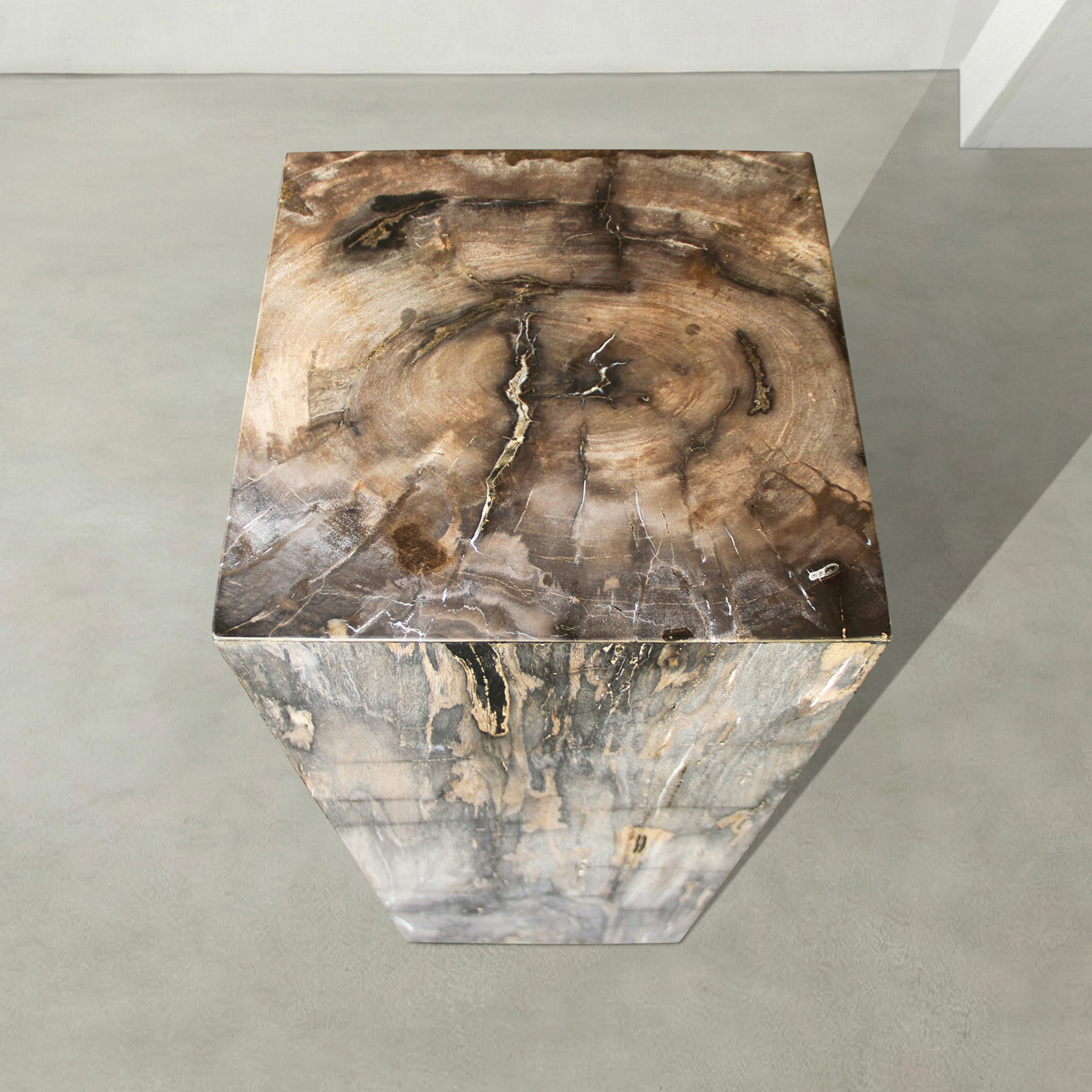Kalifano Petrified Wood Natural Petrified Wood Hollow Square Pedestal from Indonesia - 39" / 174 lbs PWP8000.058