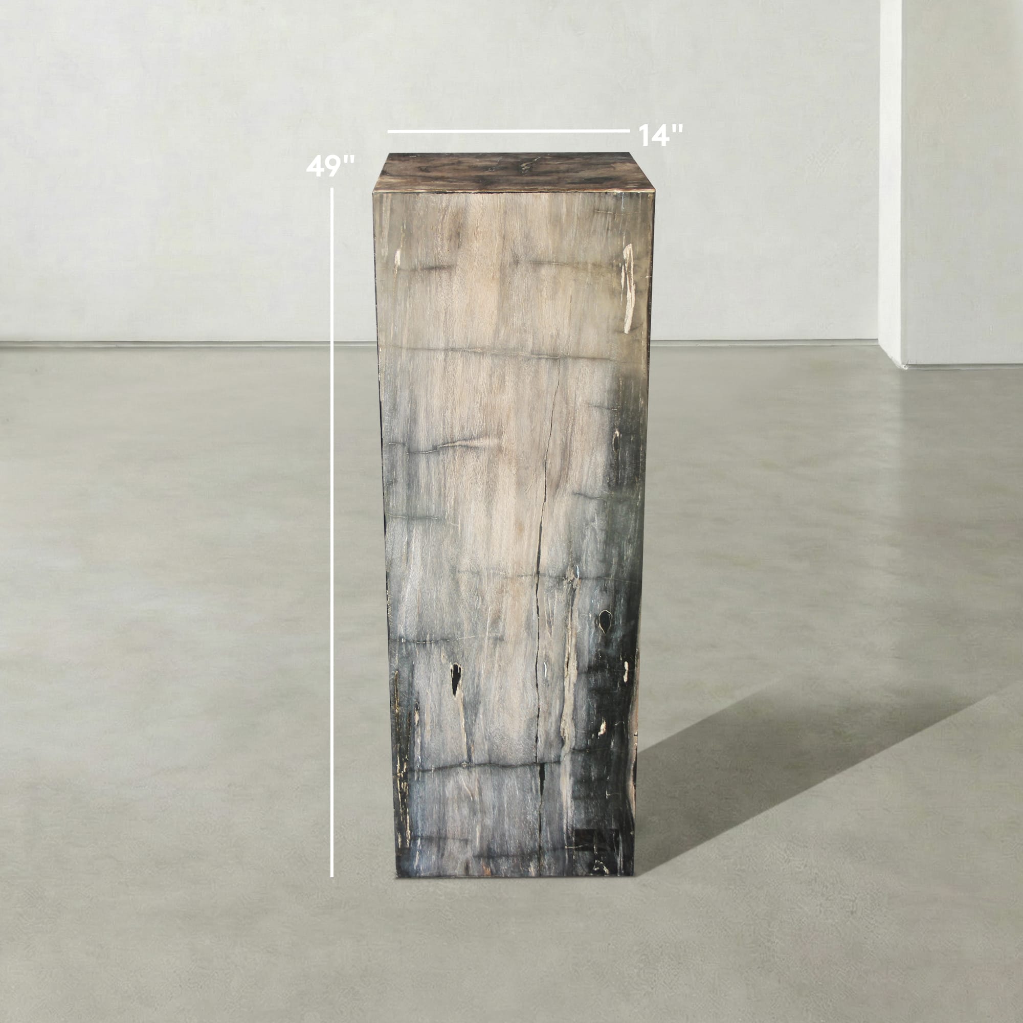 Kalifano Petrified Wood Natural Petrified Wood Hollow Square Pedestal from Indonesia - 39" / 174 lbs PWP8000.058