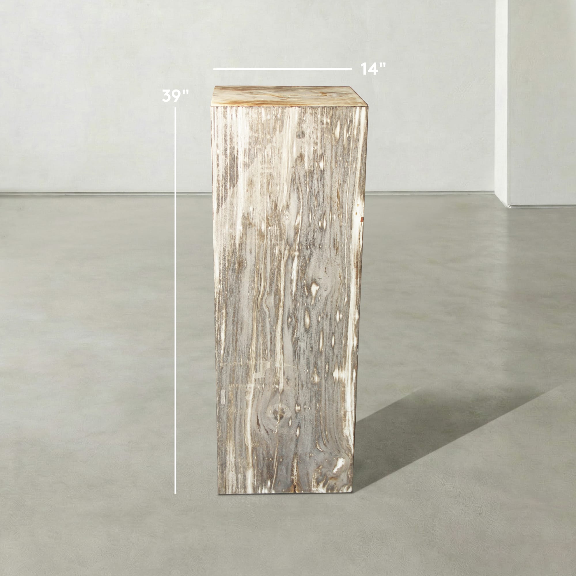 Kalifano Petrified Wood Natural Petrified Wood Hollow Square Pedestal from Indonesia - 39" / 177 lbs PWP8000.047