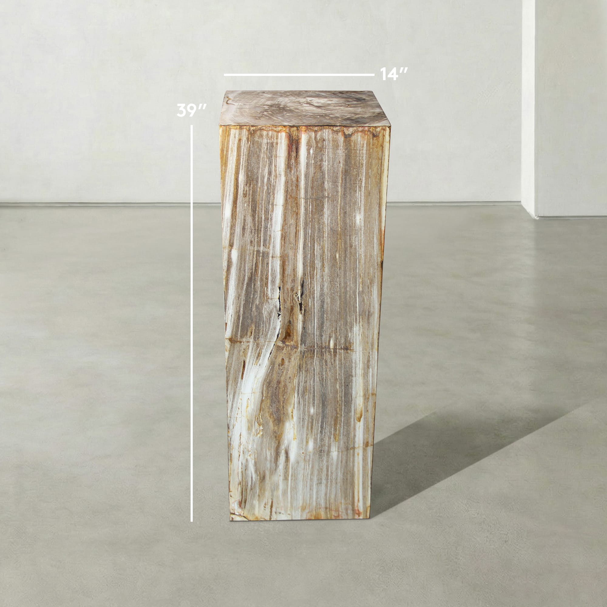 Kalifano Petrified Wood Natural Petrified Wood Hollow Square Pedestal from Indonesia - 39" / 177 lbs PWP8000.049