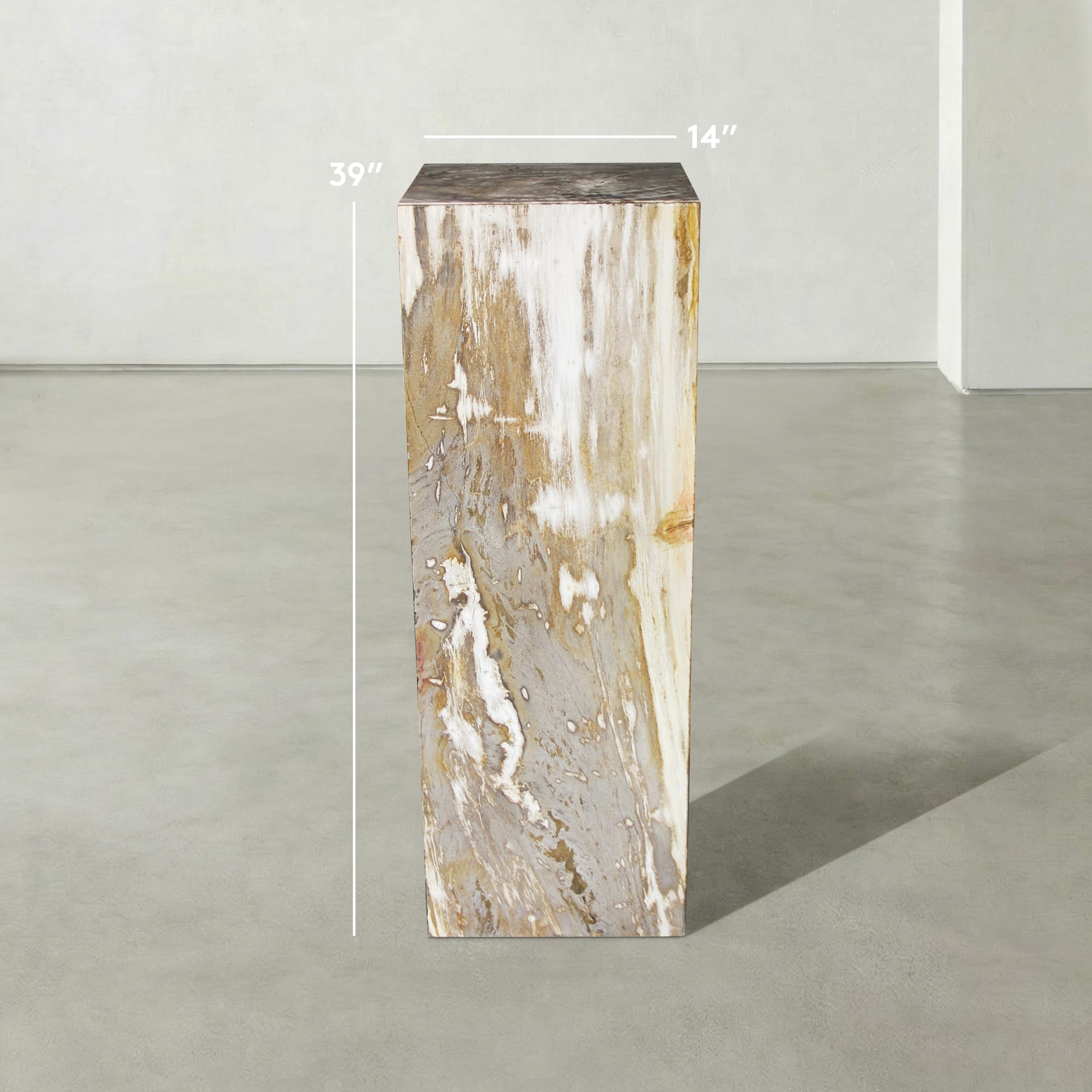 Kalifano Petrified Wood Natural Petrified Wood Hollow Square Pedestal from Indonesia - 39" / 177 lbs PWP8000.050