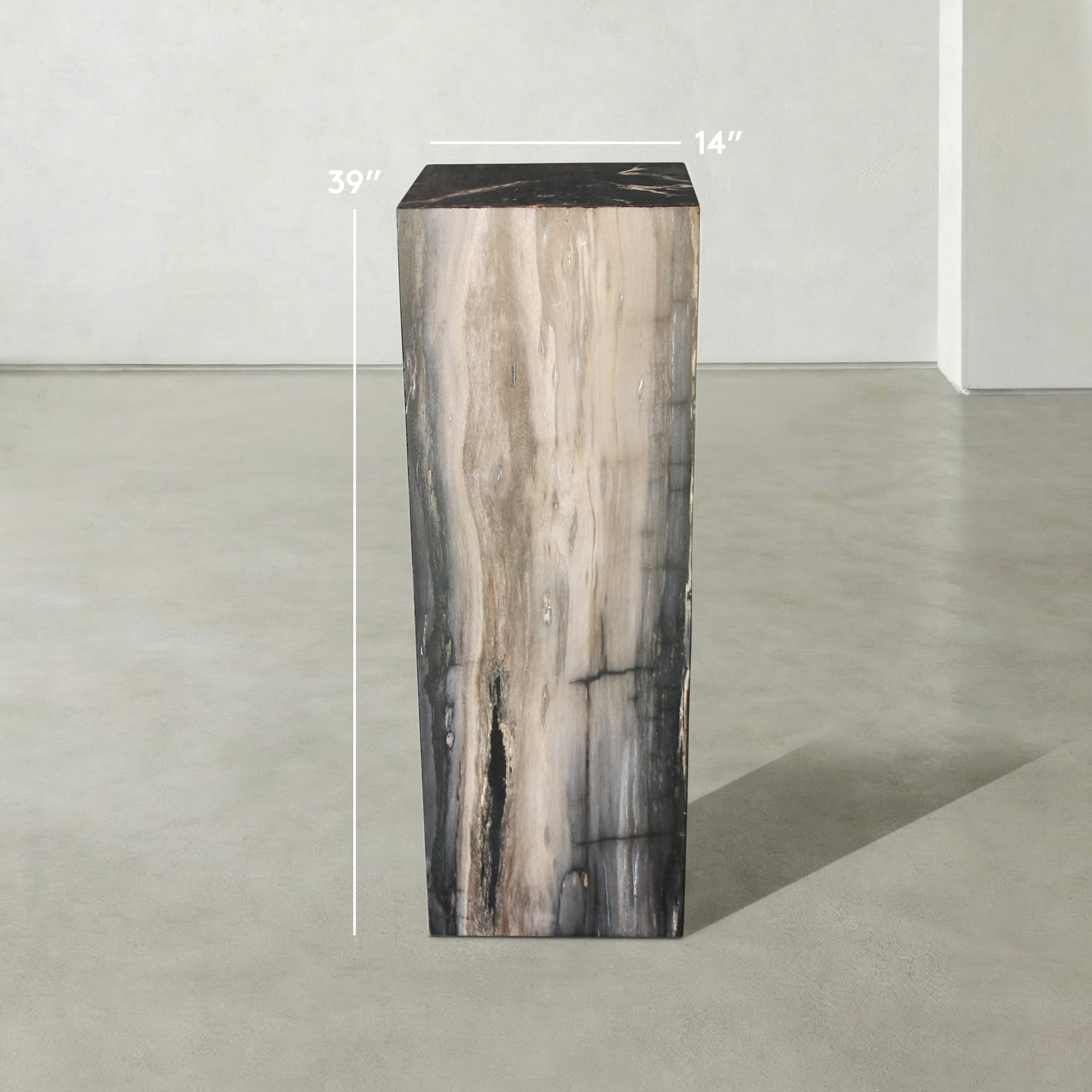 Kalifano Petrified Wood Natural Petrified Wood Hollow Square Pedestal from Indonesia - 39" / 177 lbs PWP8000.061