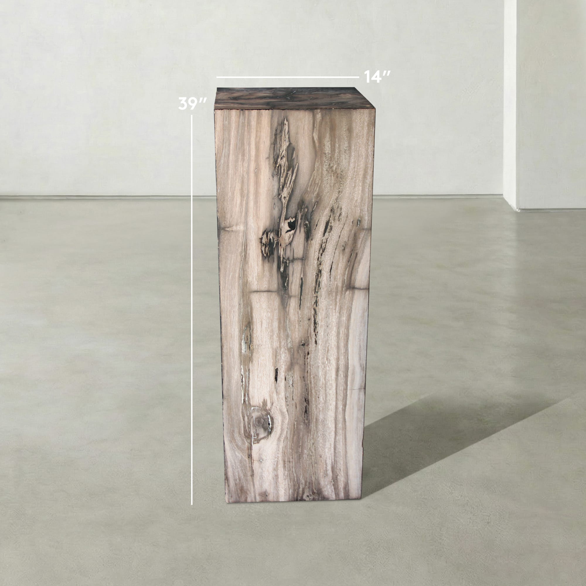 Kalifano Petrified Wood Natural Petrified Wood Hollow Square Pedestal from Indonesia - 39" / 179 lbs PWP8000.056