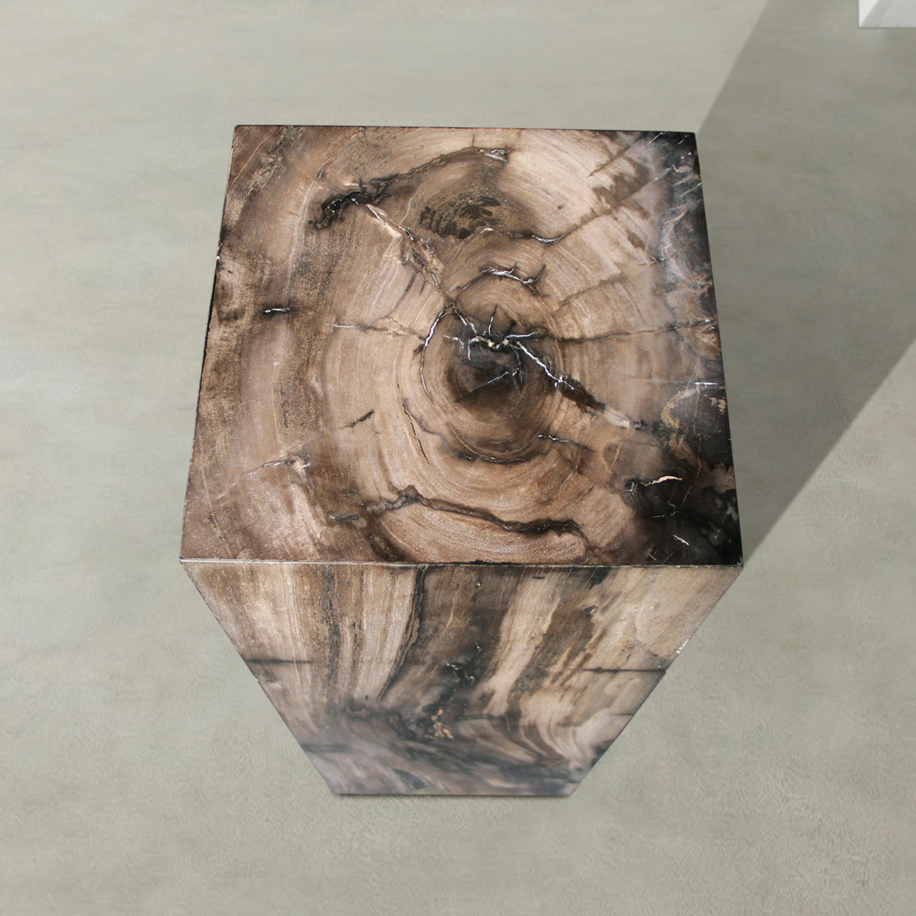 Kalifano Petrified Wood Natural Petrified Wood Hollow Square Pedestal from Indonesia - 39" / 192 lbs PWP8000.059