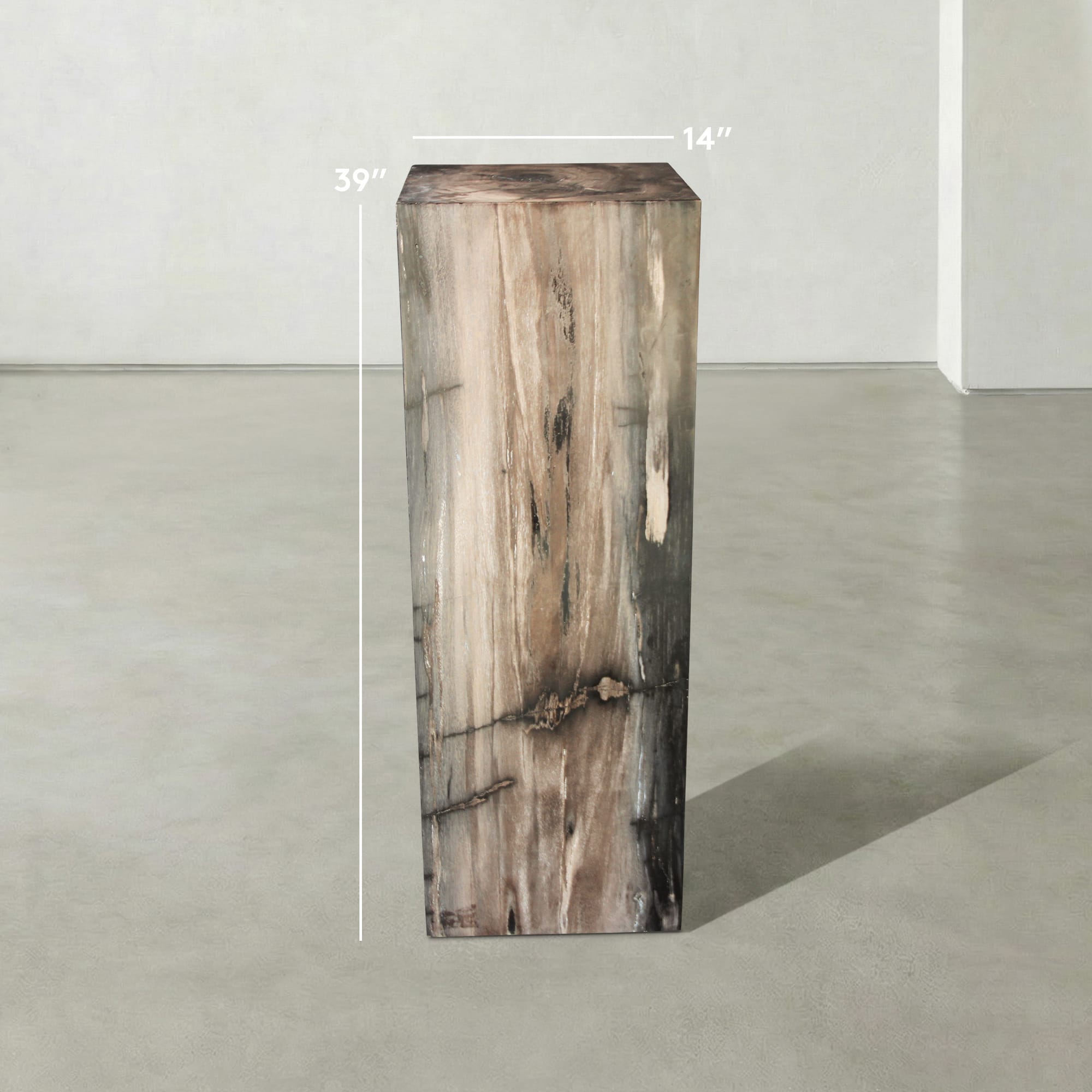 Kalifano Petrified Wood Natural Petrified Wood Hollow Square Pedestal from Indonesia - 39" / 192 lbs PWP8000.059