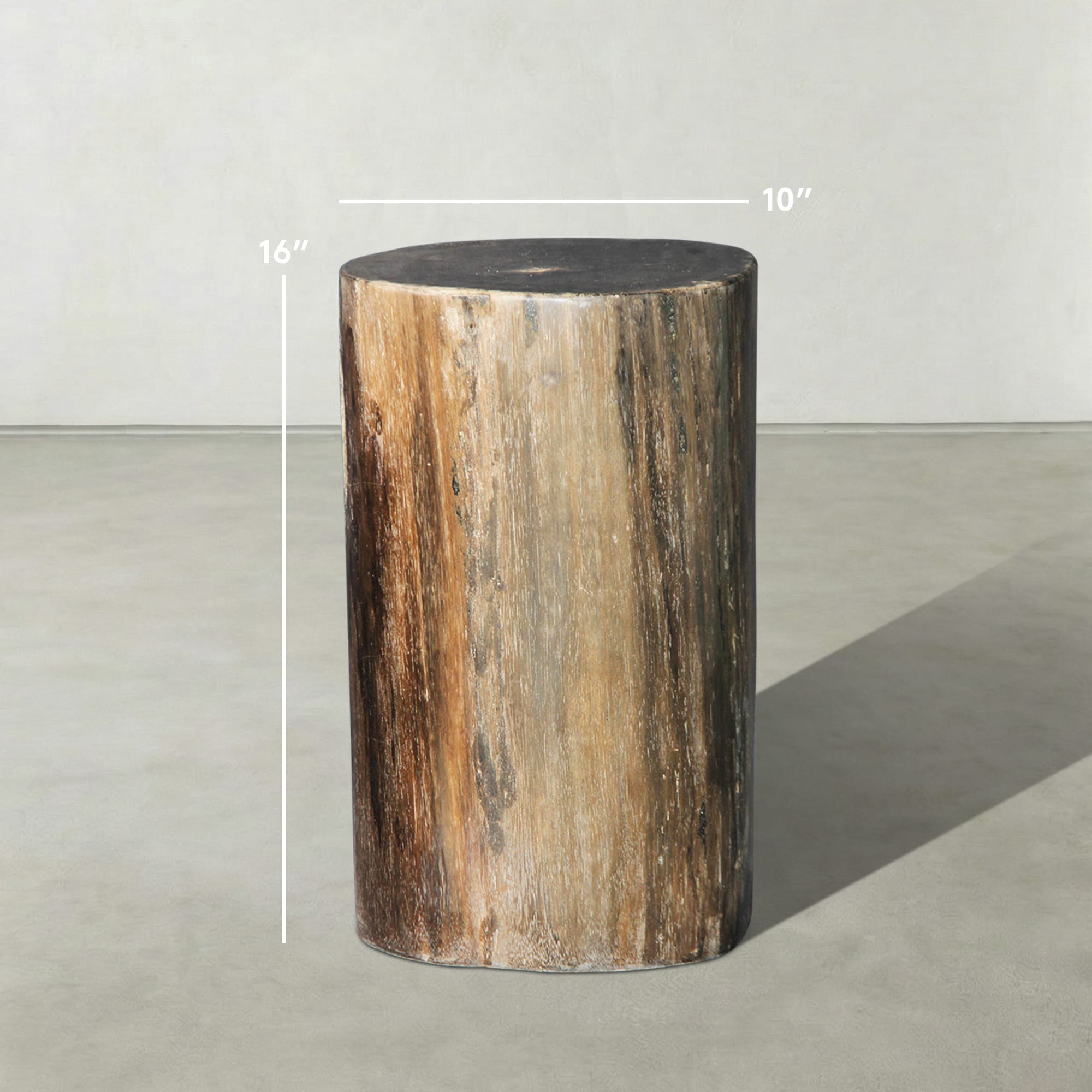 Kalifano Petrified Wood Natural Polished Petrified Wood Stool from Indonesia - 16" / 82 lbs PWS2000.006