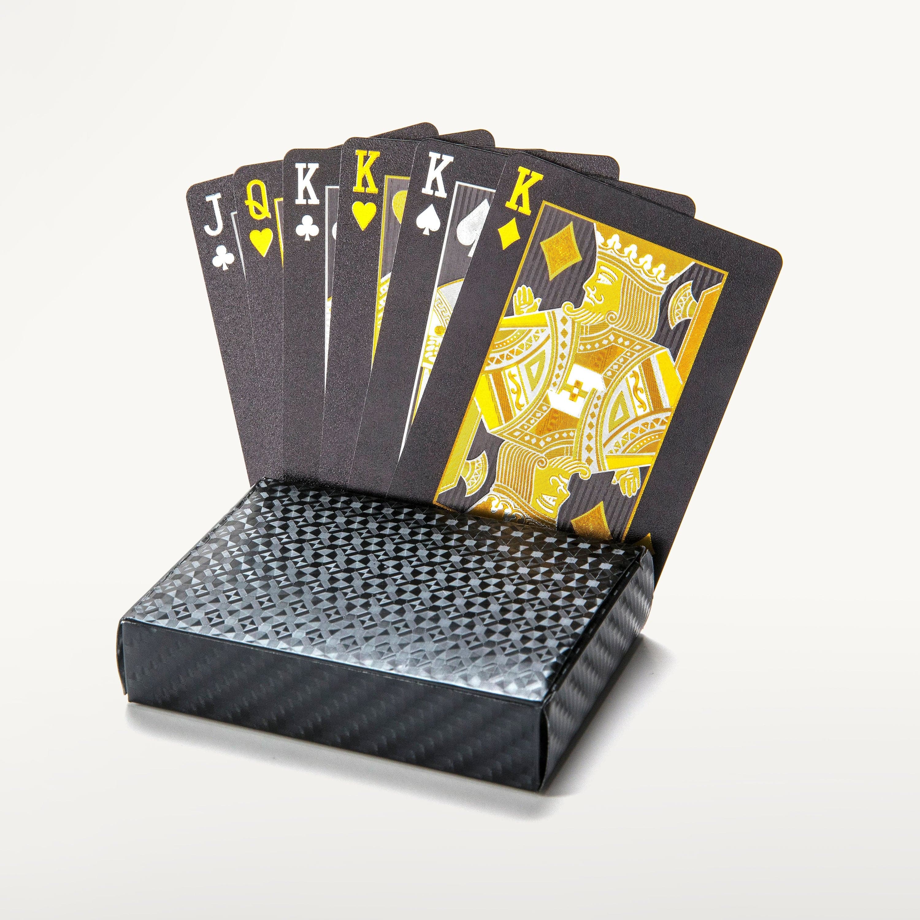 Kalifano Playing Cards Black Poker Playing Cards with Gold Foil FBA GPC-BP-G-FBA