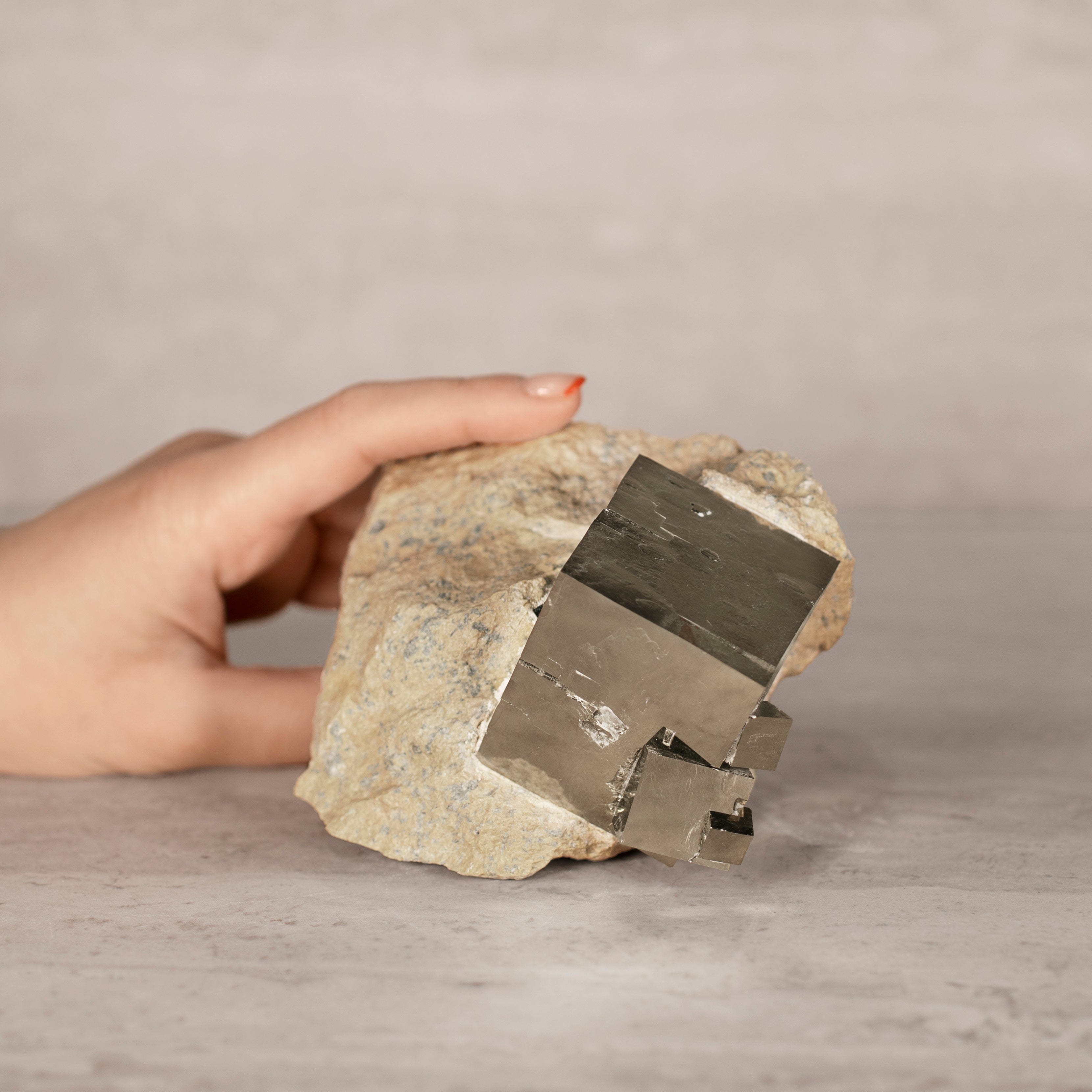 Kalifano Pyrite Natural Pyrite Cube Cluster in Matrix from Spain - 5" / 1,195 grams SPC7000.001