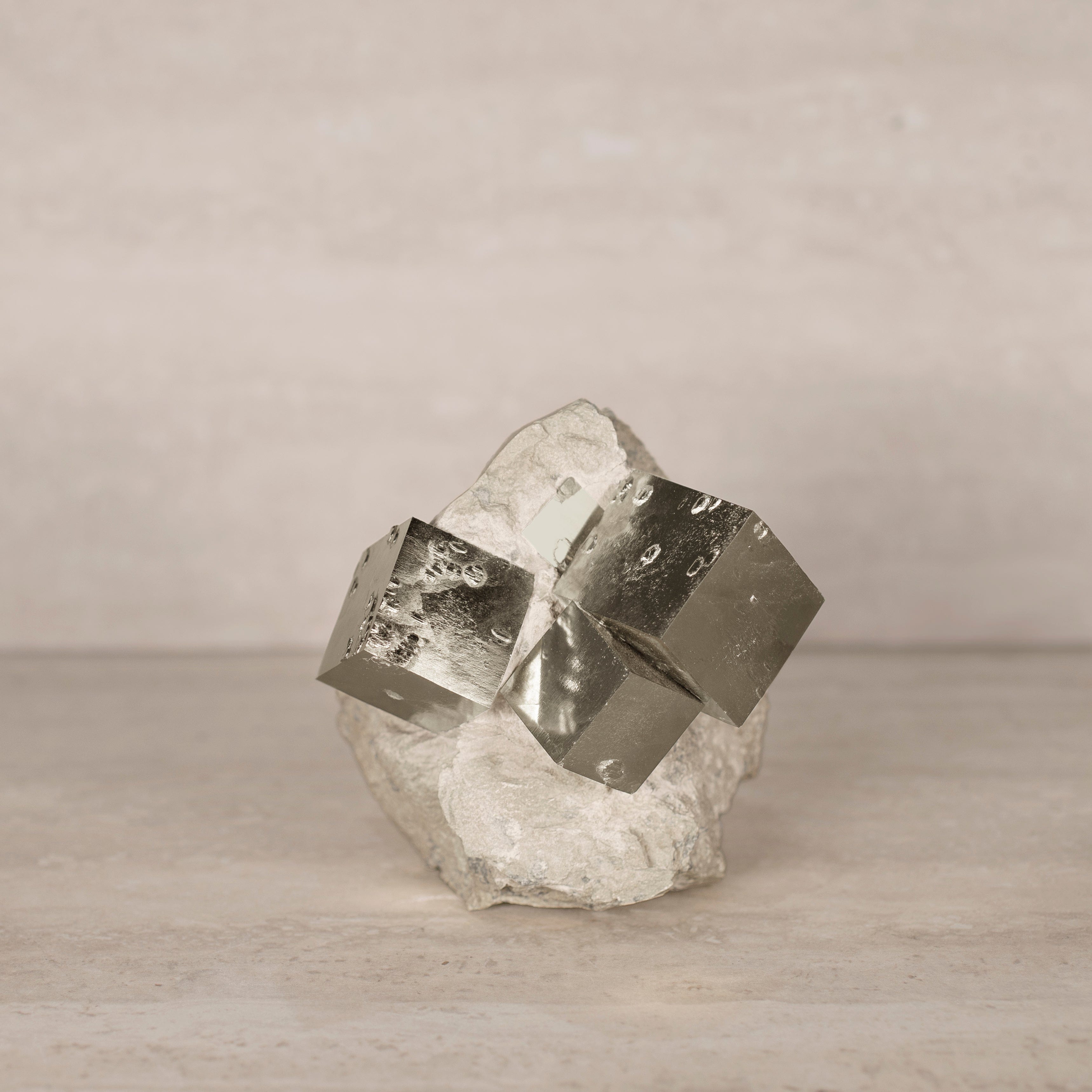 Kalifano Pyrite Natural Pyrite Cube Cluster in Matrix from Spain - 5.5" / 4 lbs SPC6000.002