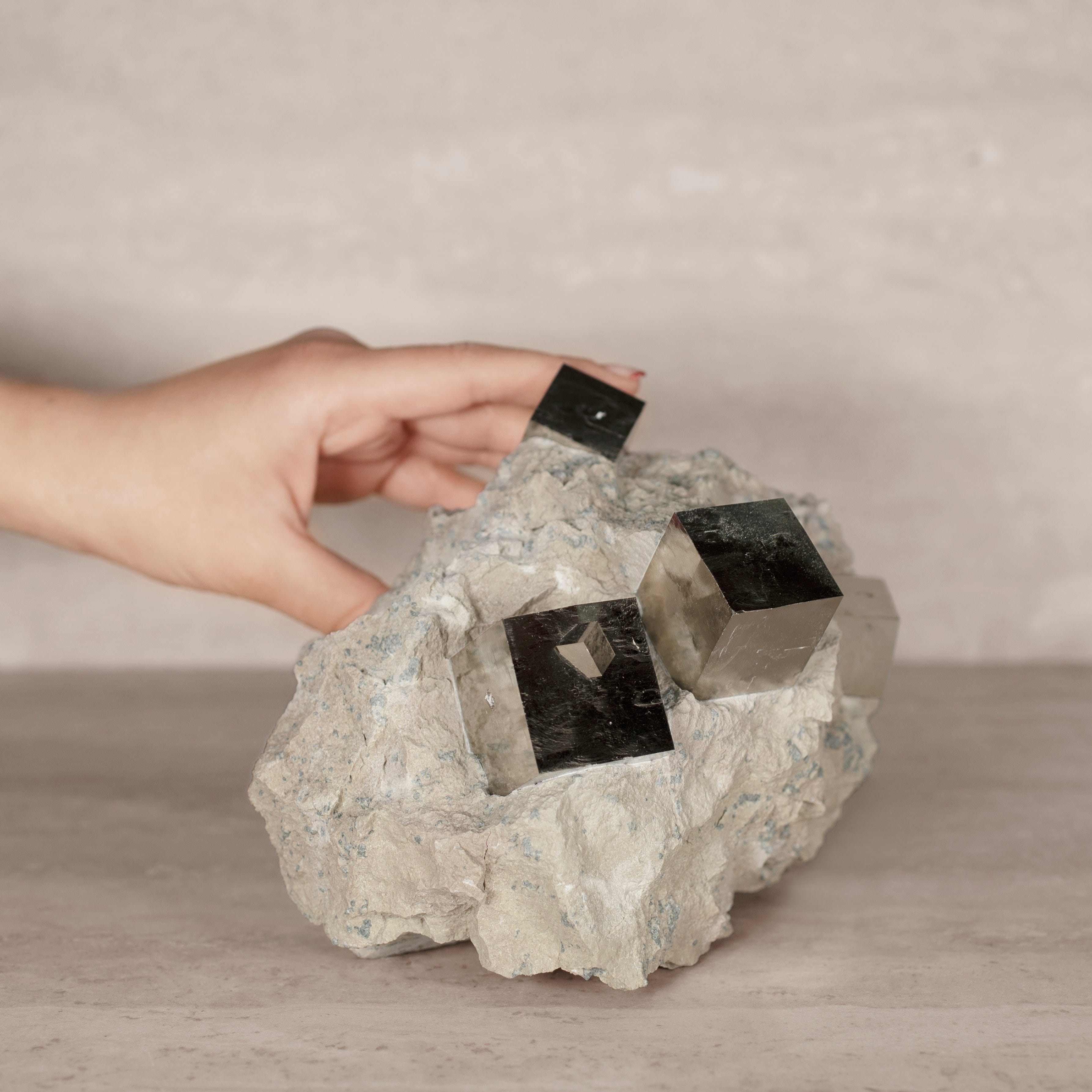 Kalifano Pyrite Natural Pyrite Cube Cluster in Matrix from Spain - 8" / 8 lbs SPC8000.002