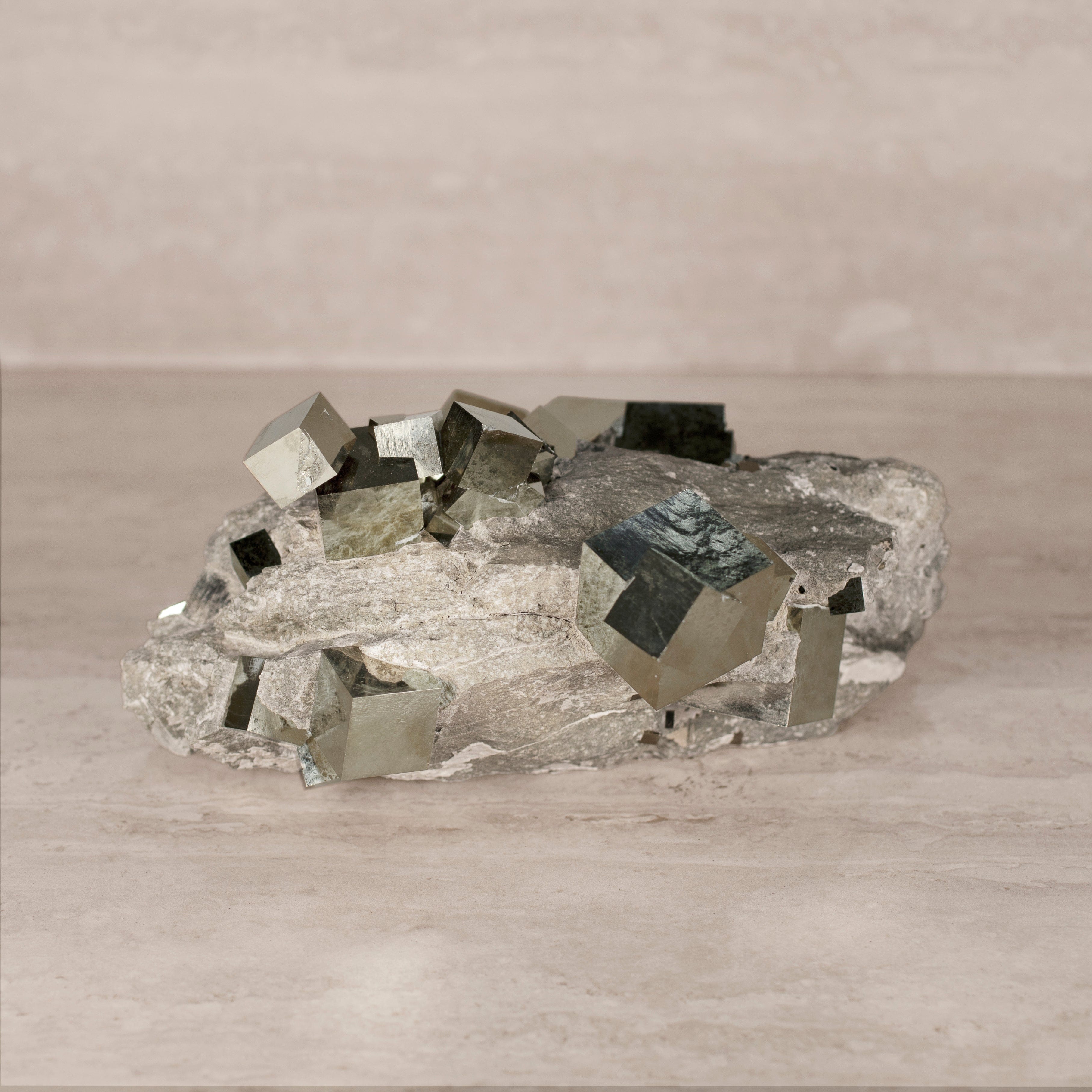 Kalifano Pyrite Natural Pyrite Cube Cluster in Matrix from Spain - 9.5" / 13 lbs SPC25000.001