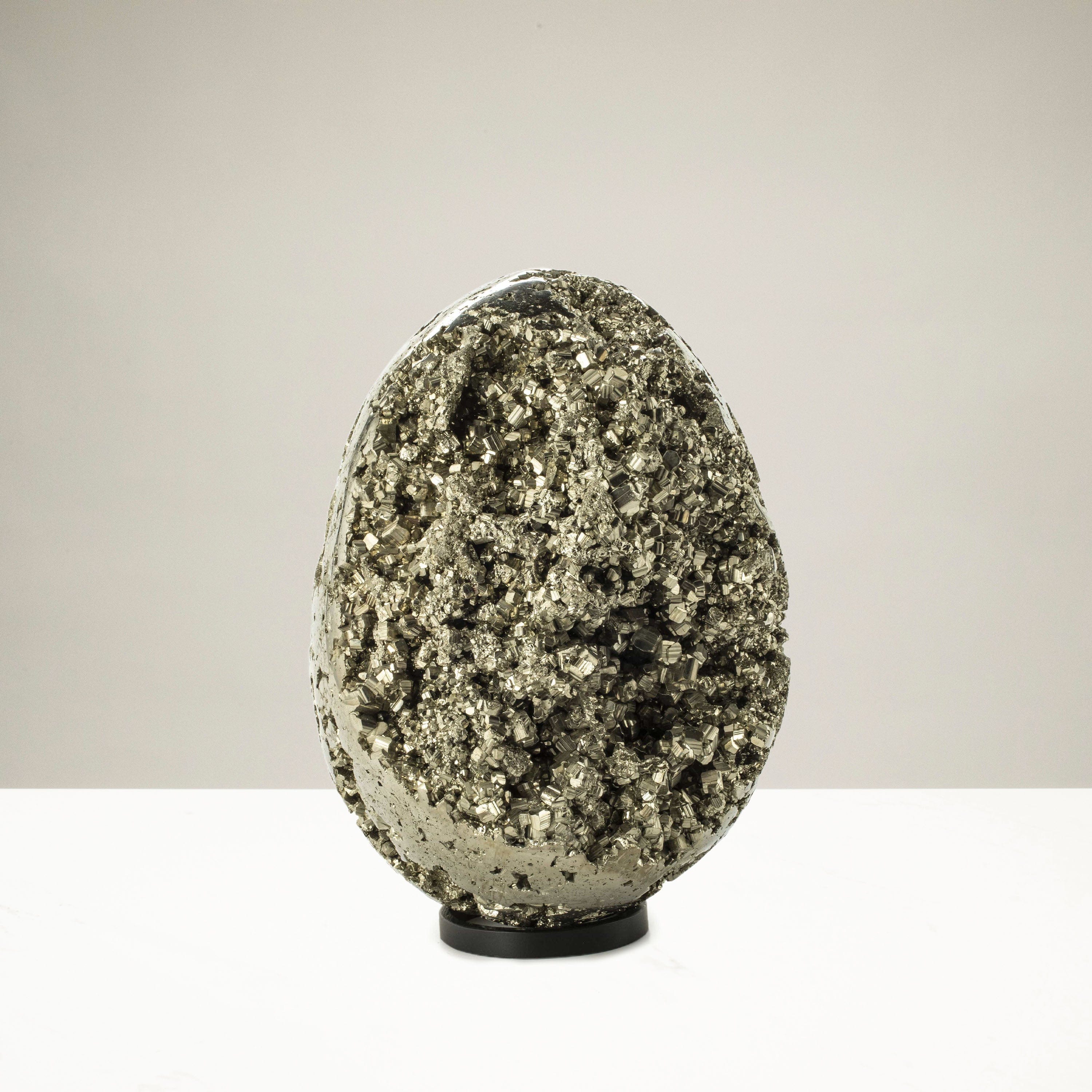 Kalifano Pyrite Natural Pyrite Egg Carving from Peru - 43 lb / 11” PC17000.001