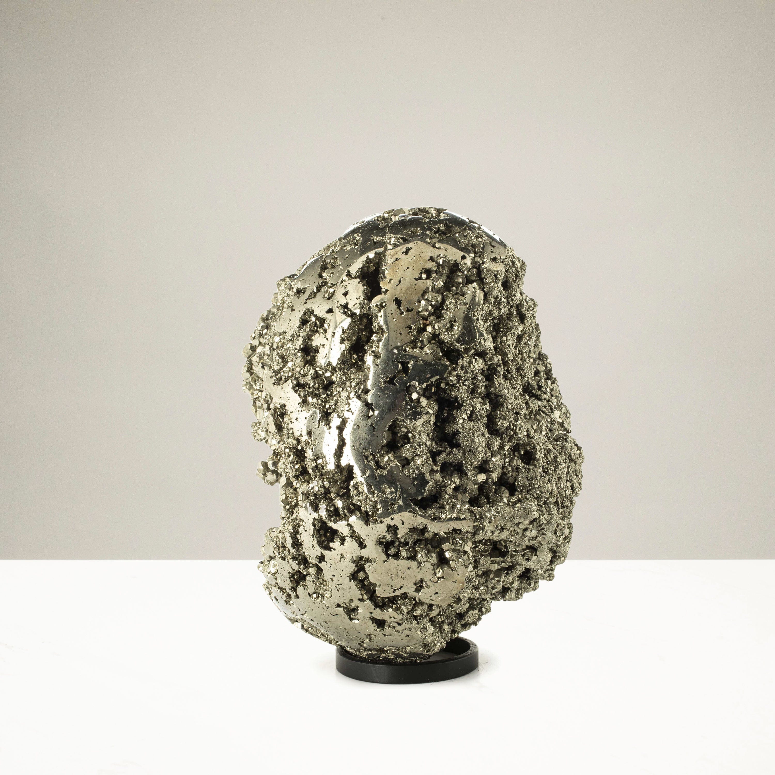 Kalifano Pyrite Natural Pyrite Egg Carving from Peru - 43 lb / 11‚Äù PC17000.001