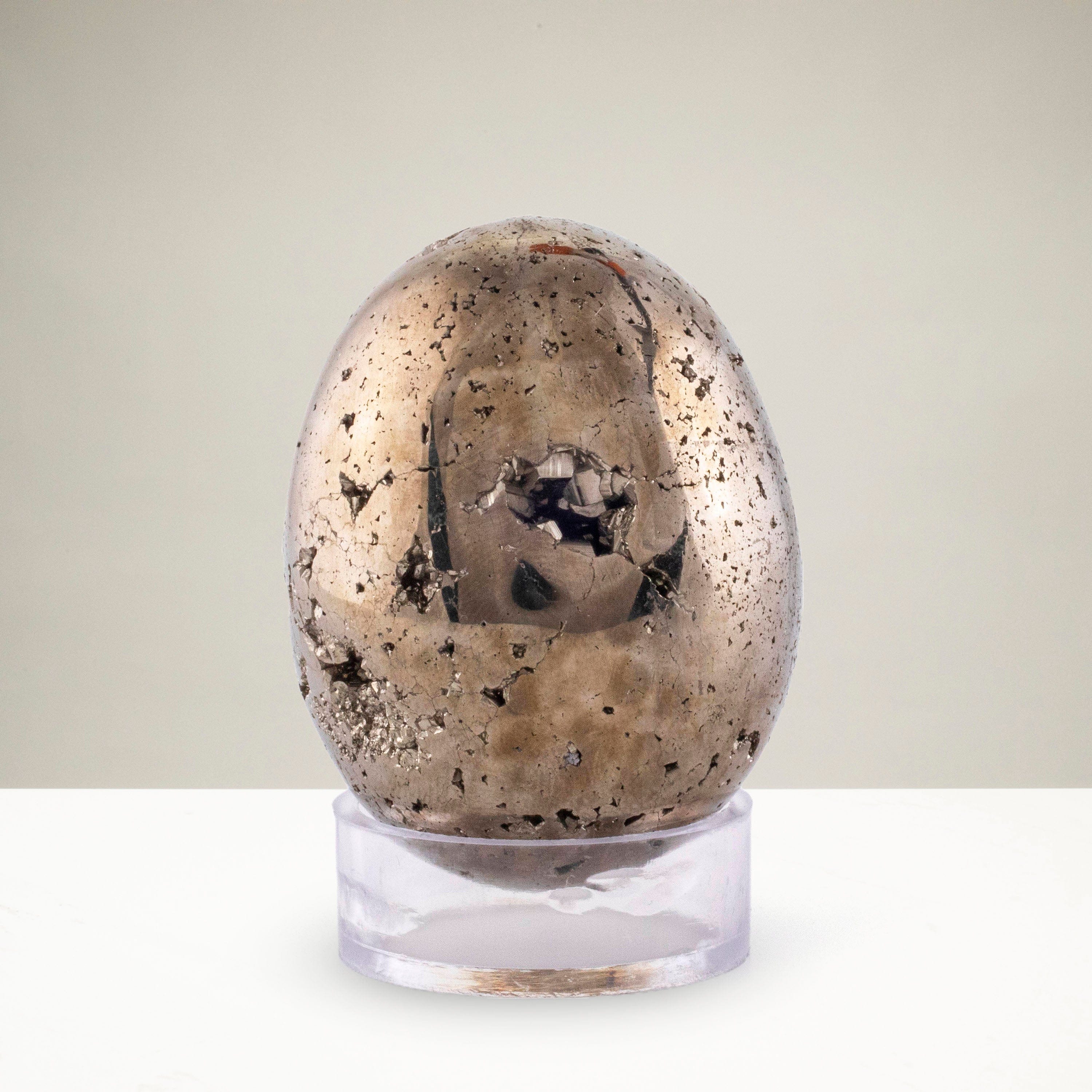 Kalifano Pyrite Pyrite Egg Carving 3" / 200 grams EGG180-PC