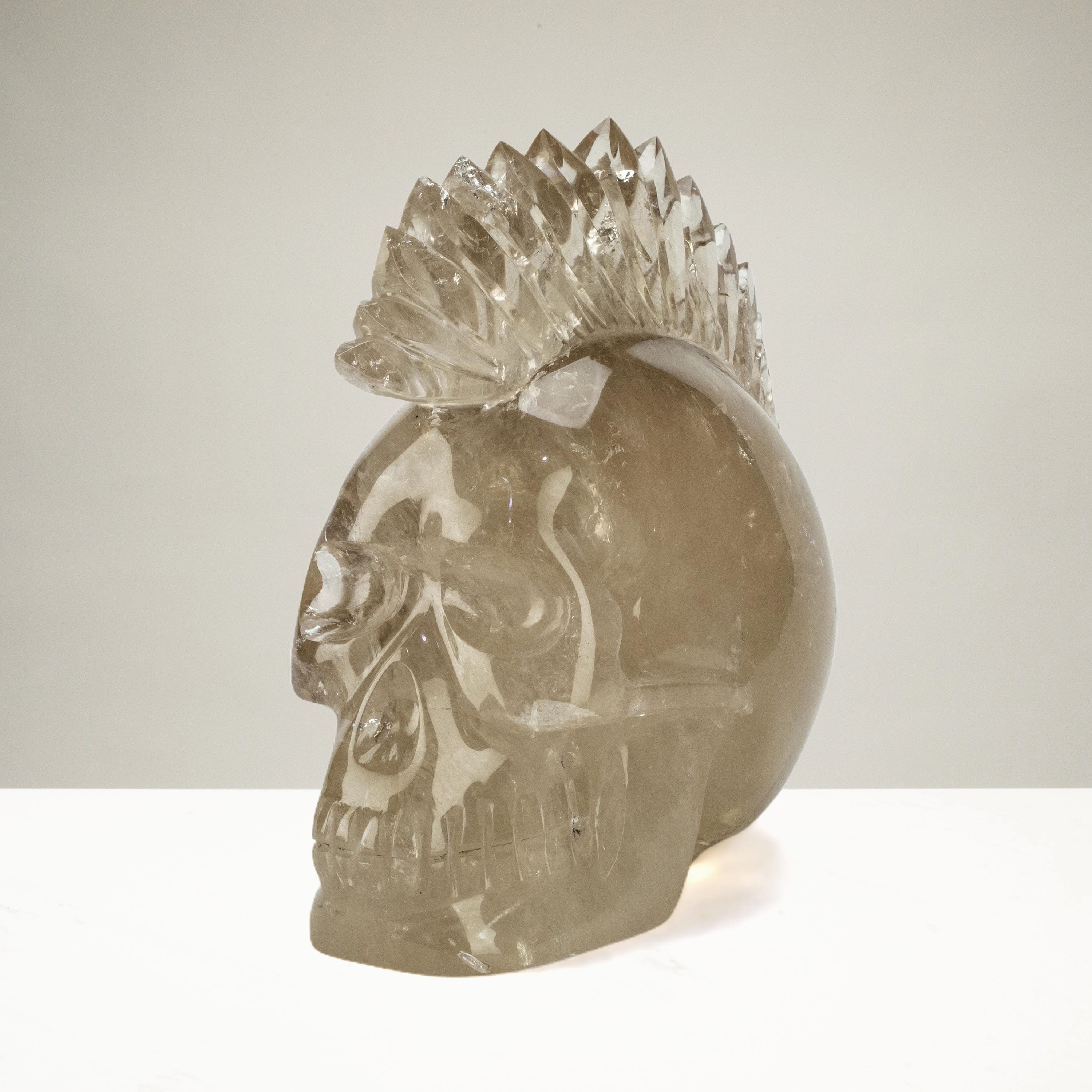 KALIFANO Quartz Citrine Skull Carving 10.5" / 16 lbs SK30000-SC.001