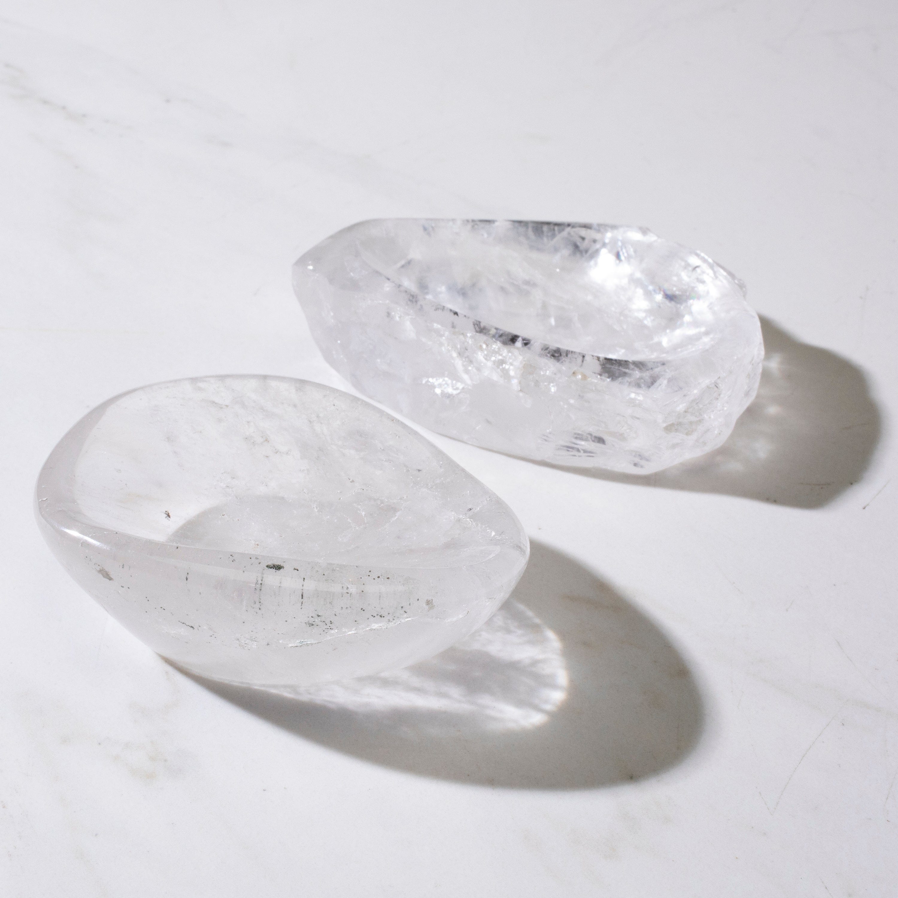 Kalifano Quartz Natural Crystal Quartz Bowl (Smooth / Polished Edges) - 200 grams BQ500-PE