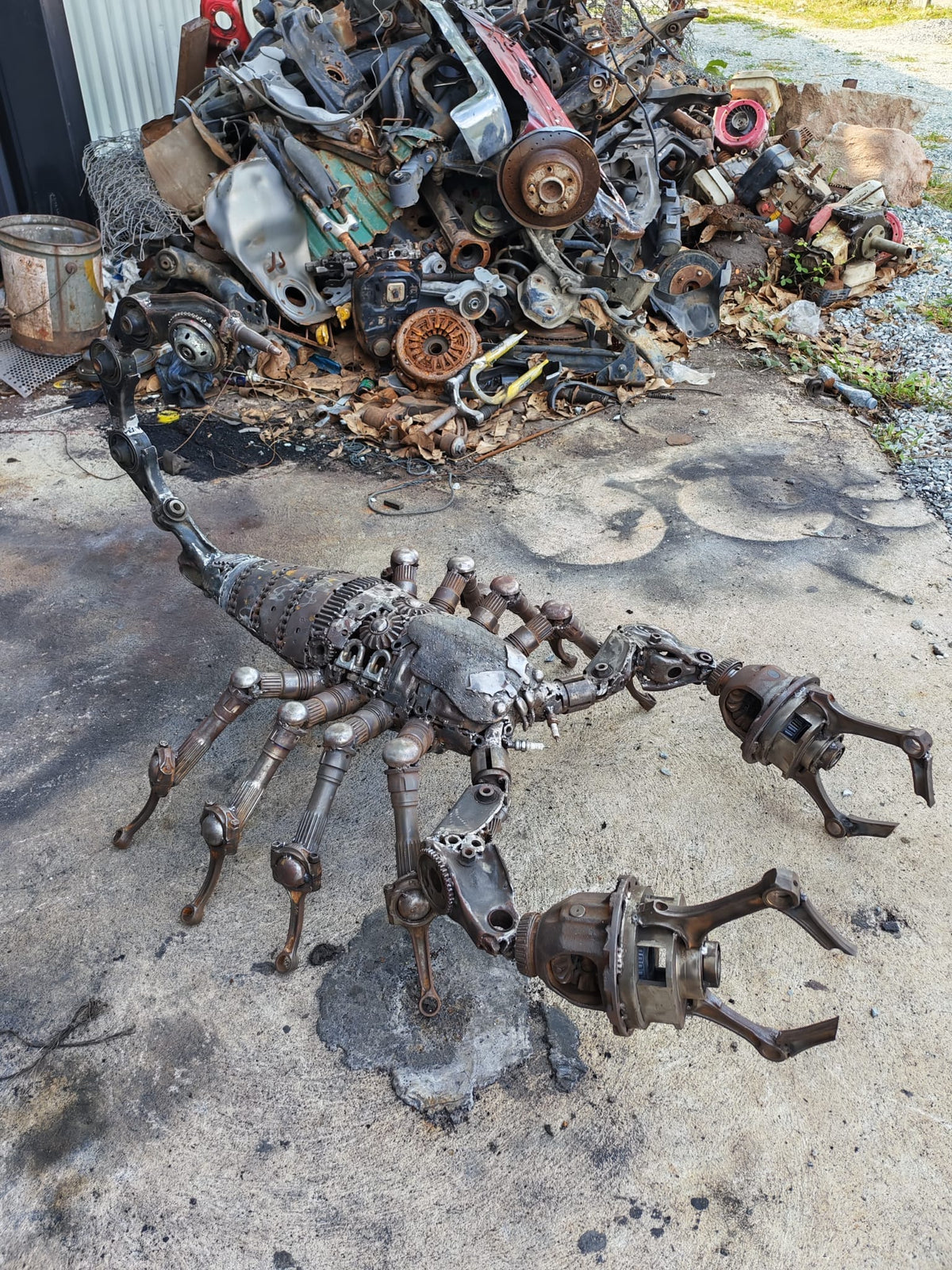 1.2m Scorpion Inspired Recycled Metal Sculpture