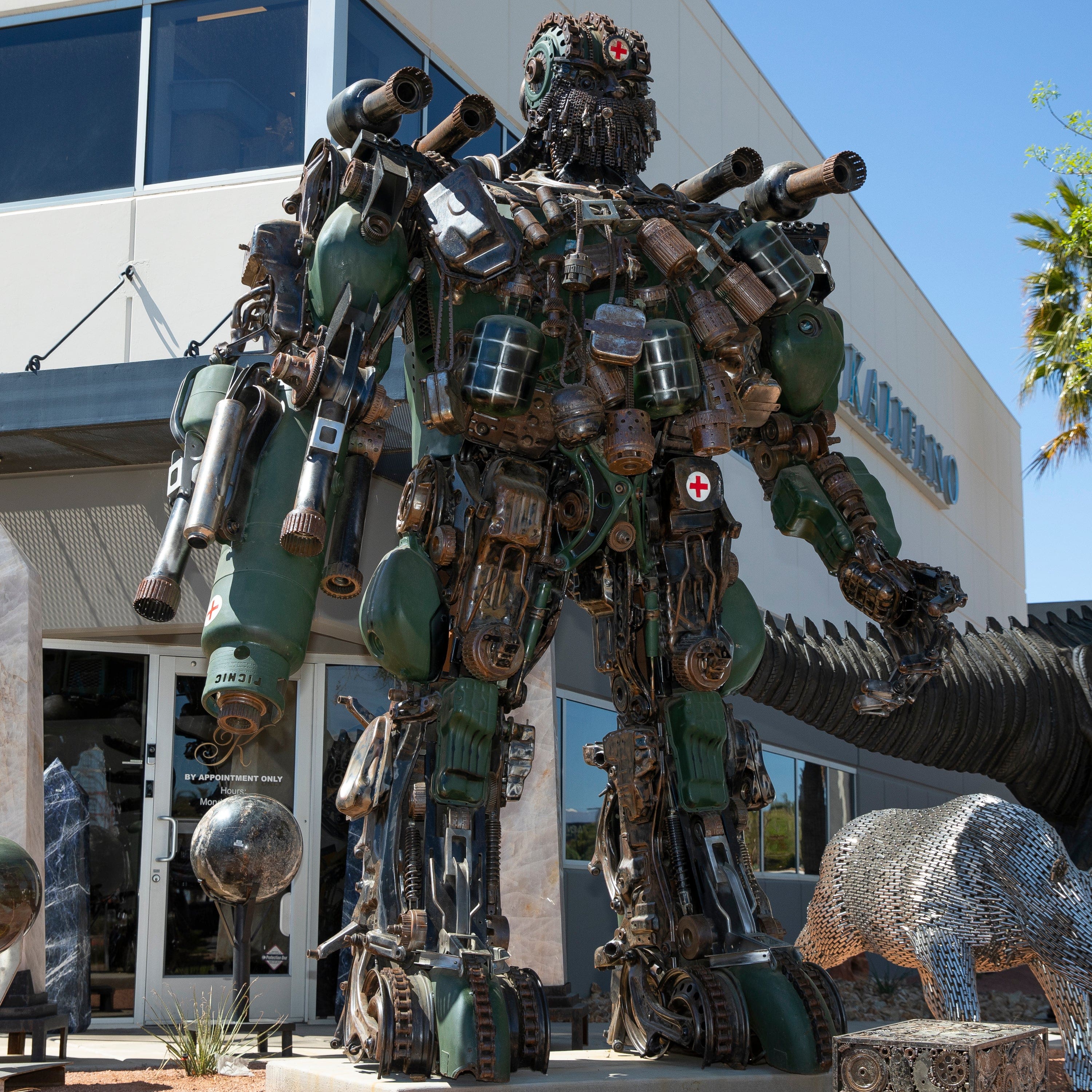 Kalifano Recycled Metal Art 157" Hound Inspired Recycled Metal Art Sculpture RMS-H400-S01