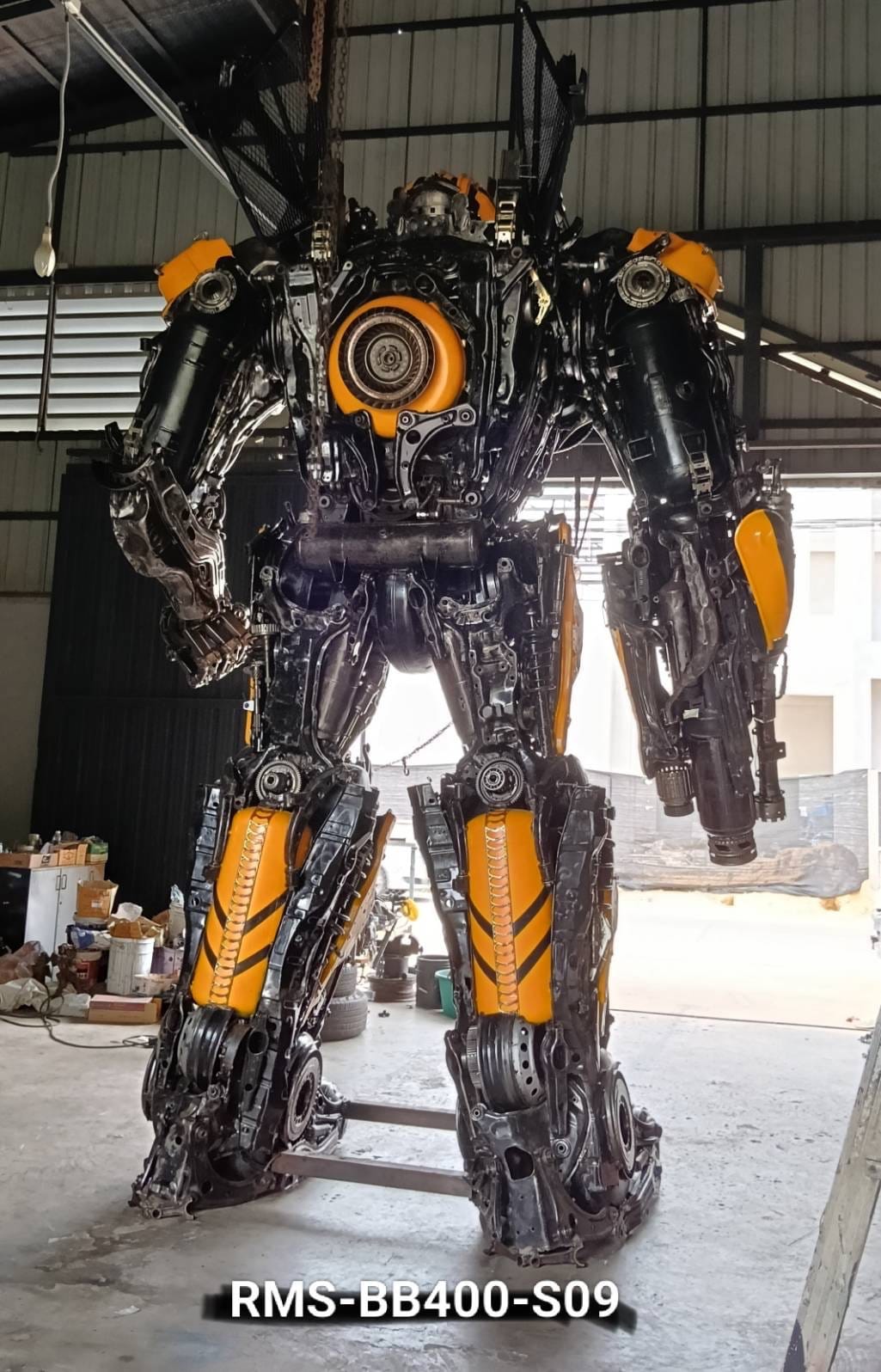 157" Tall Bumblebee Inspired Recycled Metal Art Sculpture