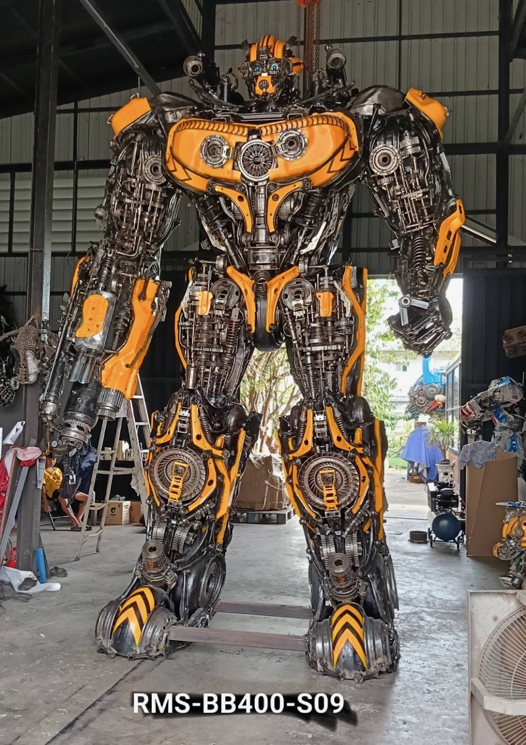 157" Tall Bumblebee Inspired Recycled Metal Art Sculpture