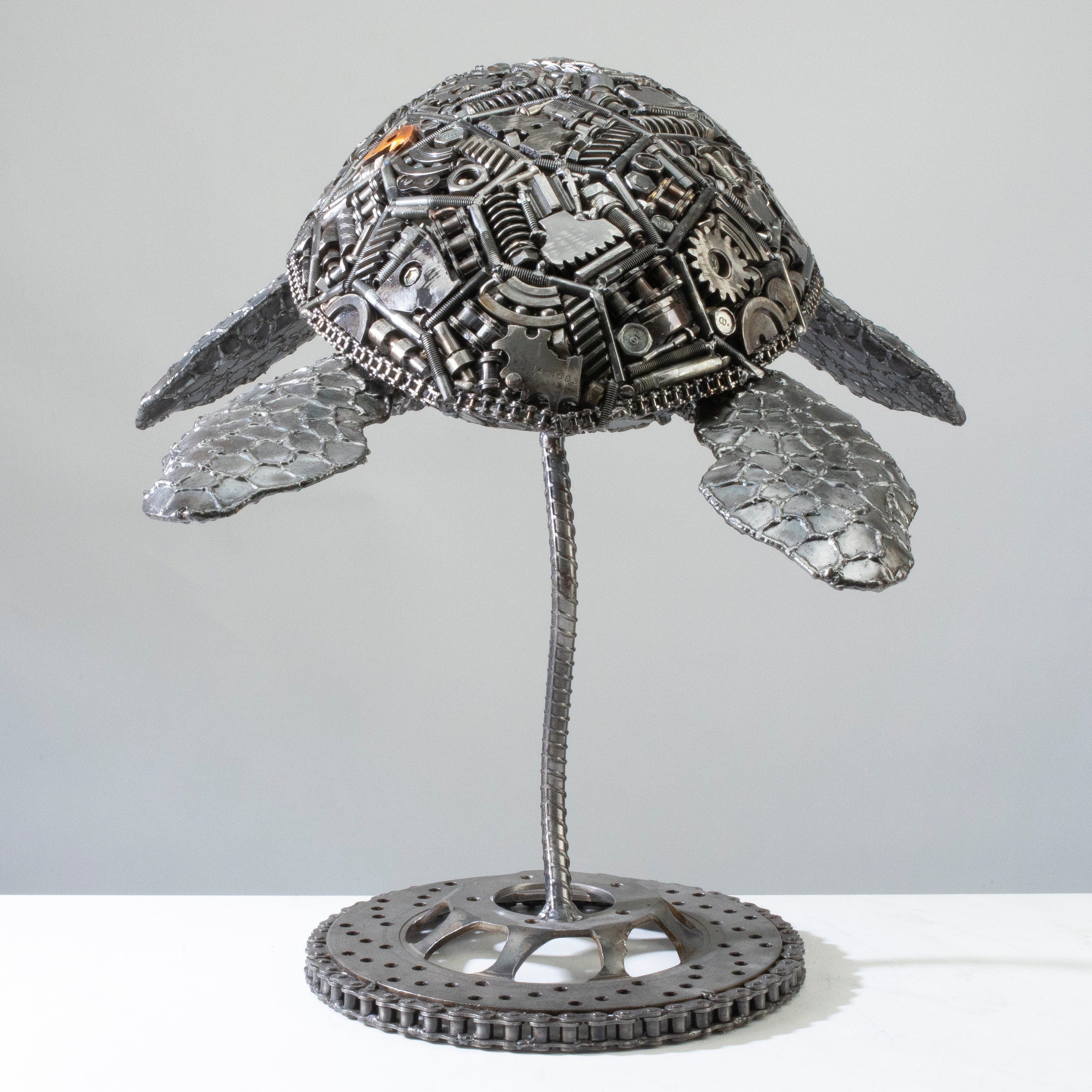 Kalifano Recycled Metal Art 20" Sea Turtle Recycled Metal Art Sculpture RMS-ST50x44-PK