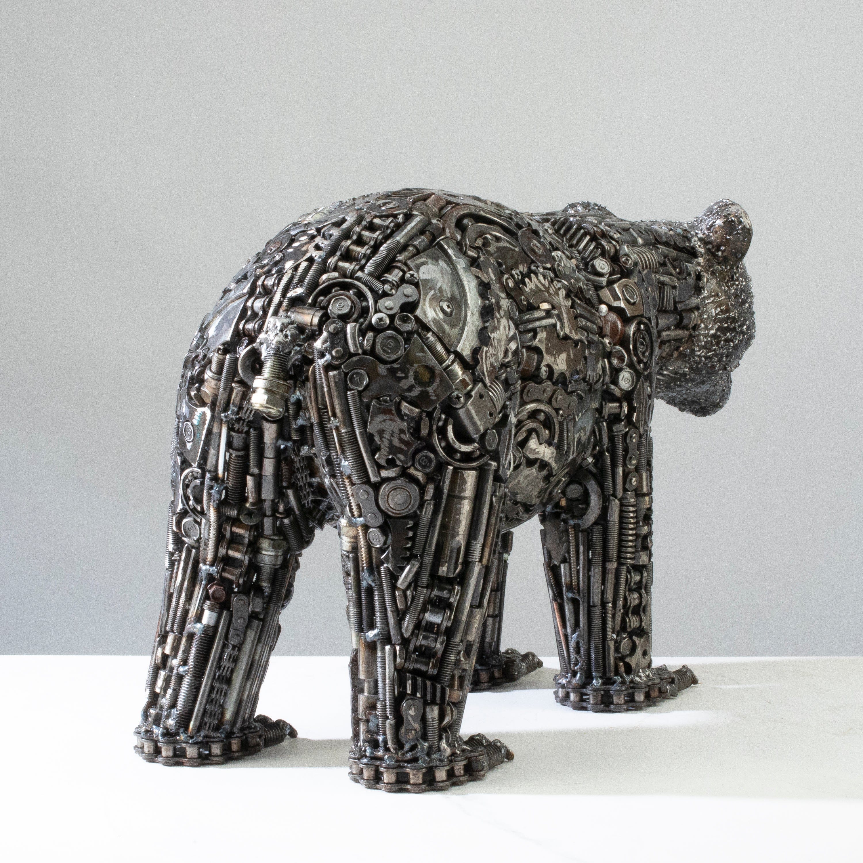 Kalifano Recycled Metal Art 21" Bear Recycled Metal Art Sculpture RMS-BR53x28-PK