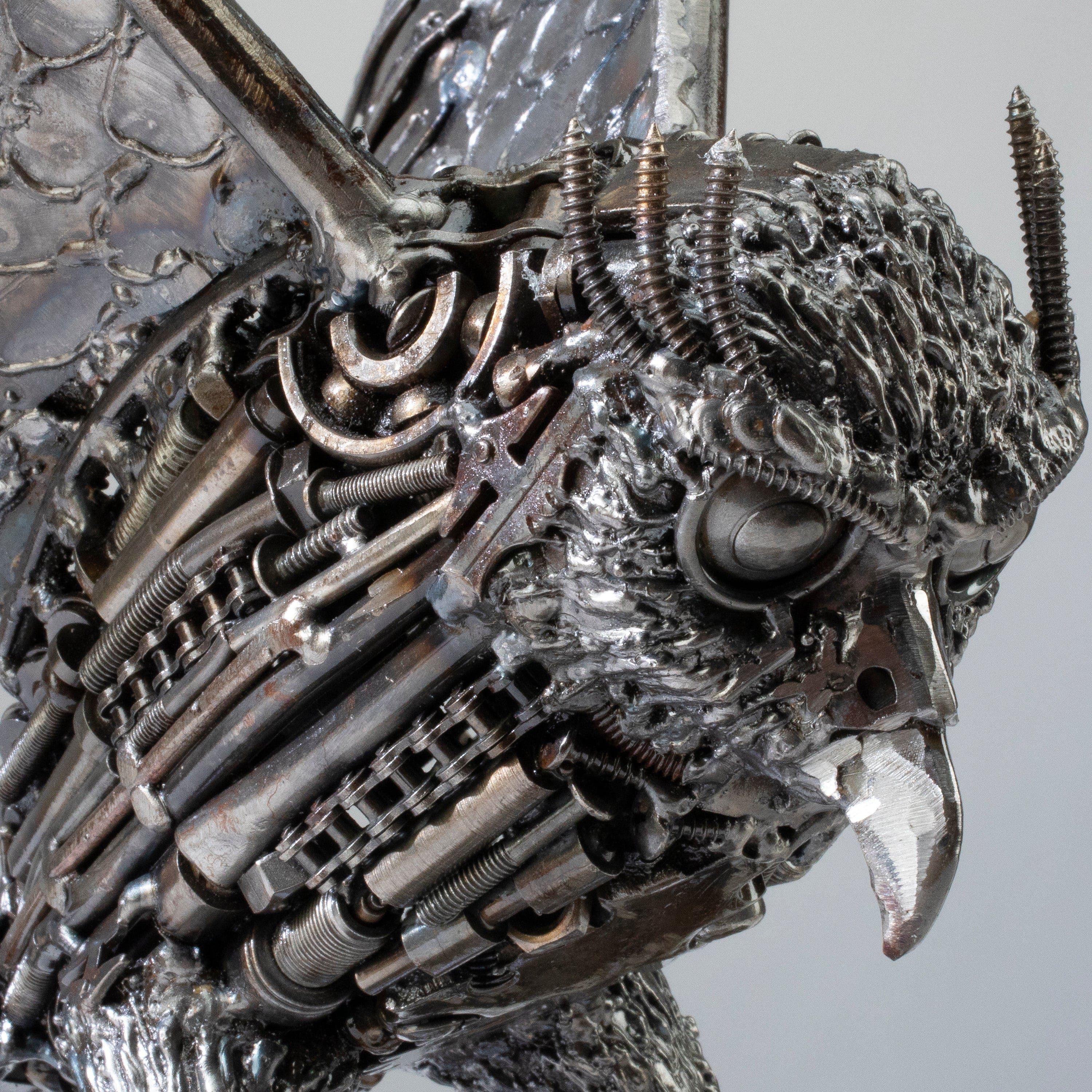 Kalifano Recycled Metal Art 23" Owl Recycled Metal Art Sculpture RMS-OWL57x53-PK